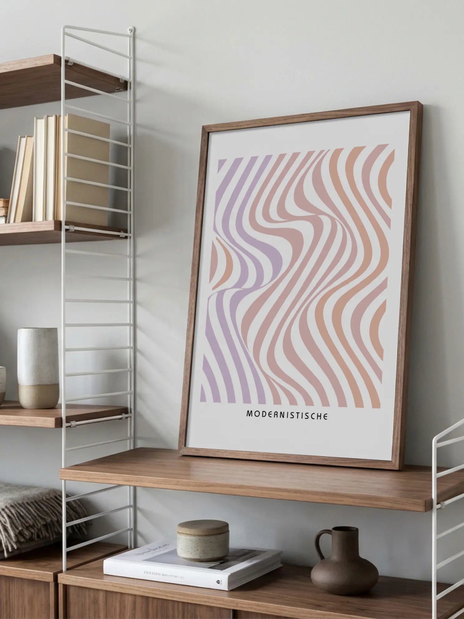 Peach Ripples — Bauhaus Poster