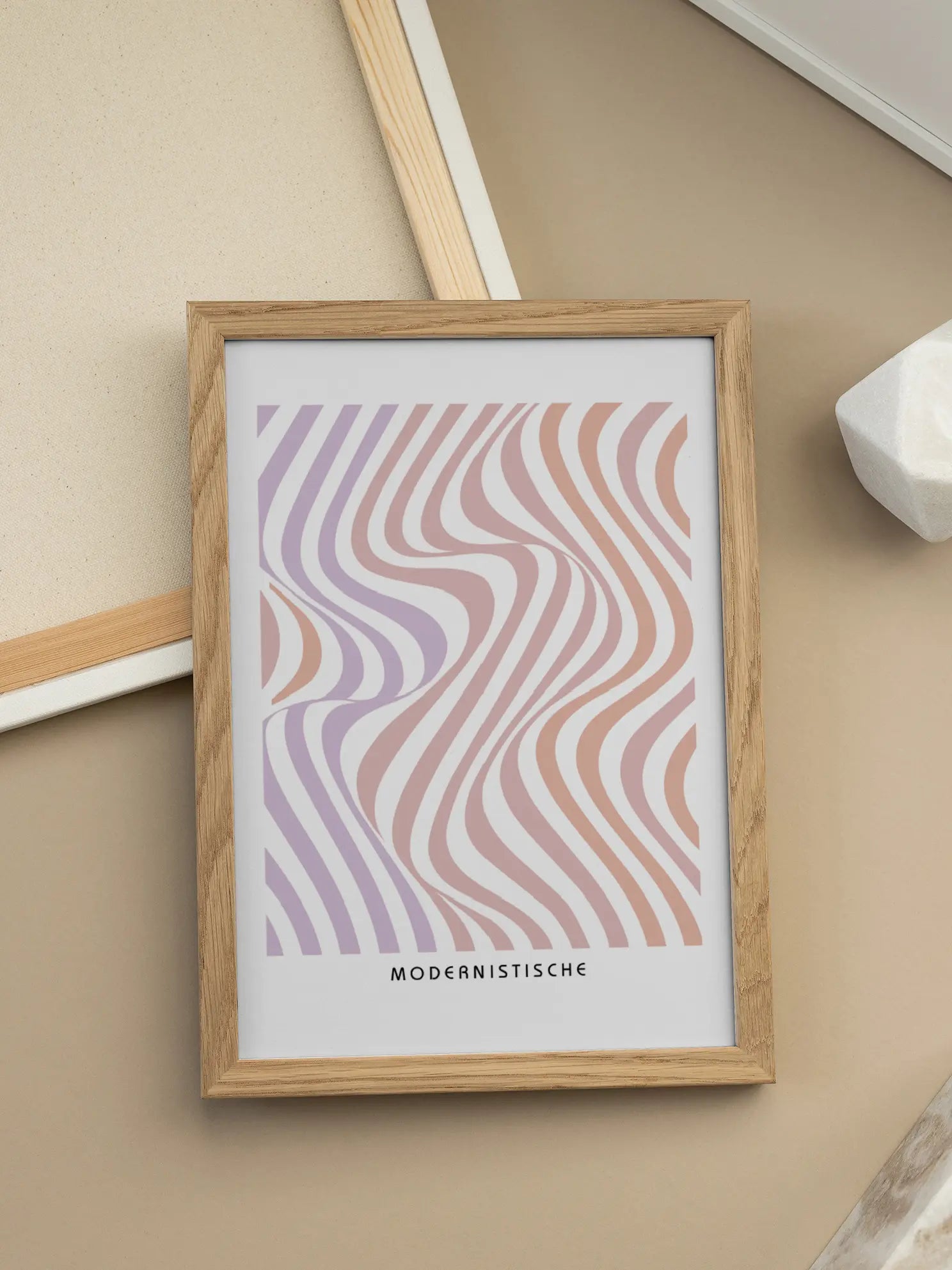 Peach Ripples — Bauhaus Poster