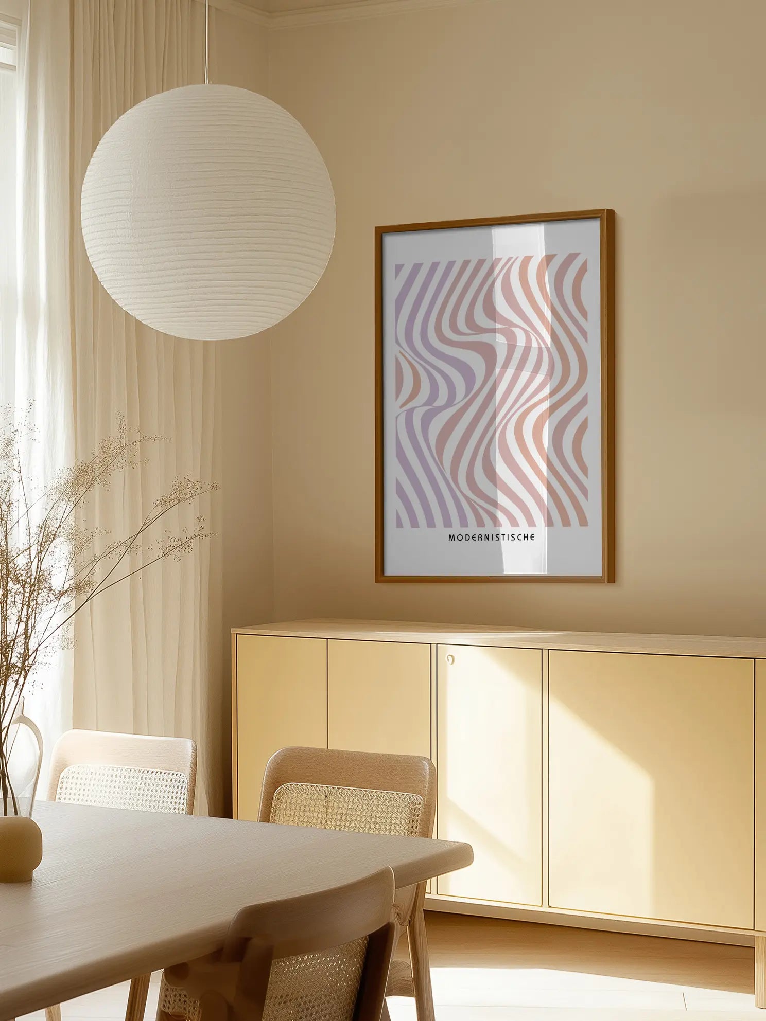 Peach Ripples — Bauhaus Poster