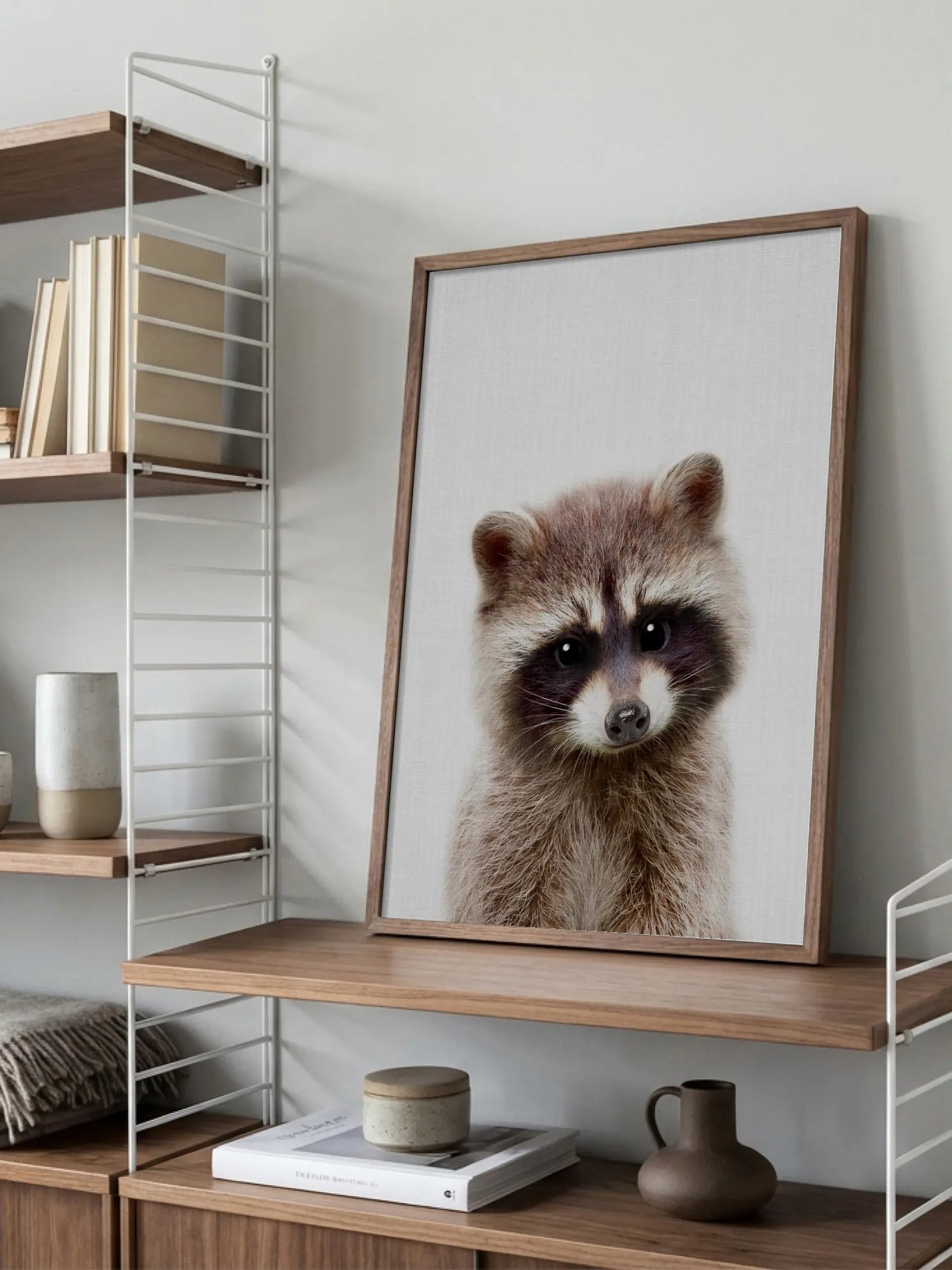 Peekaboo Raccoon Poster