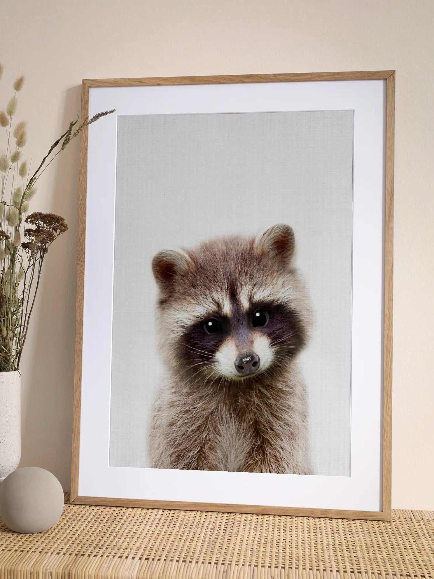 Peekaboo Raccoon Poster