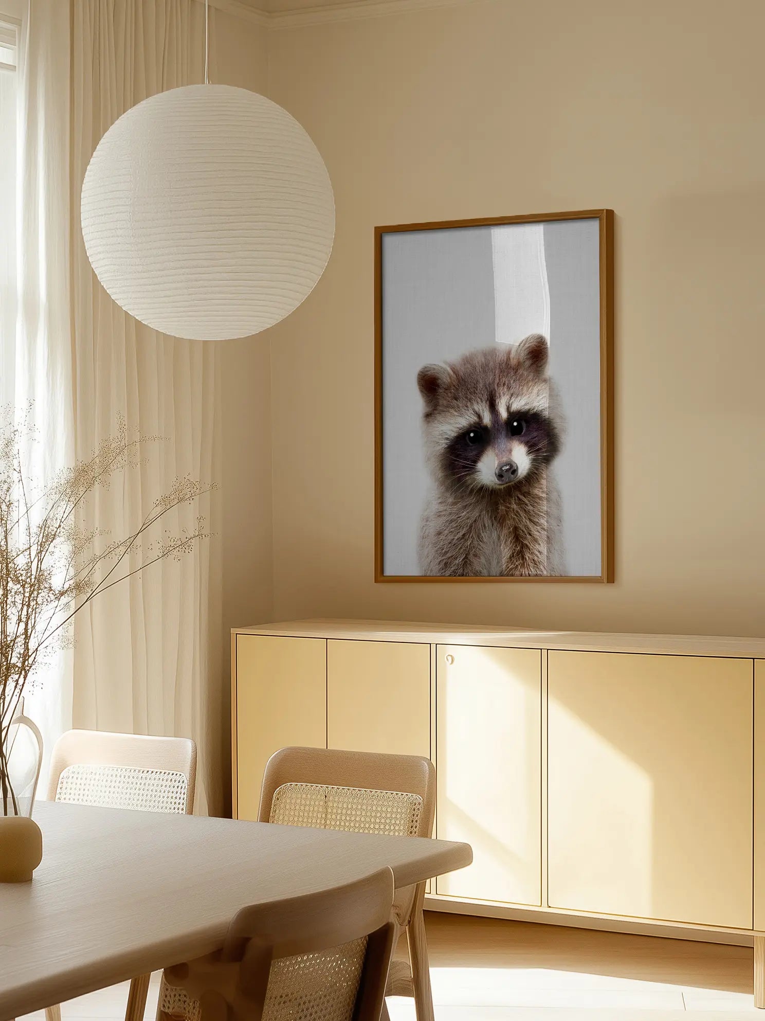 Peekaboo Raccoon Poster