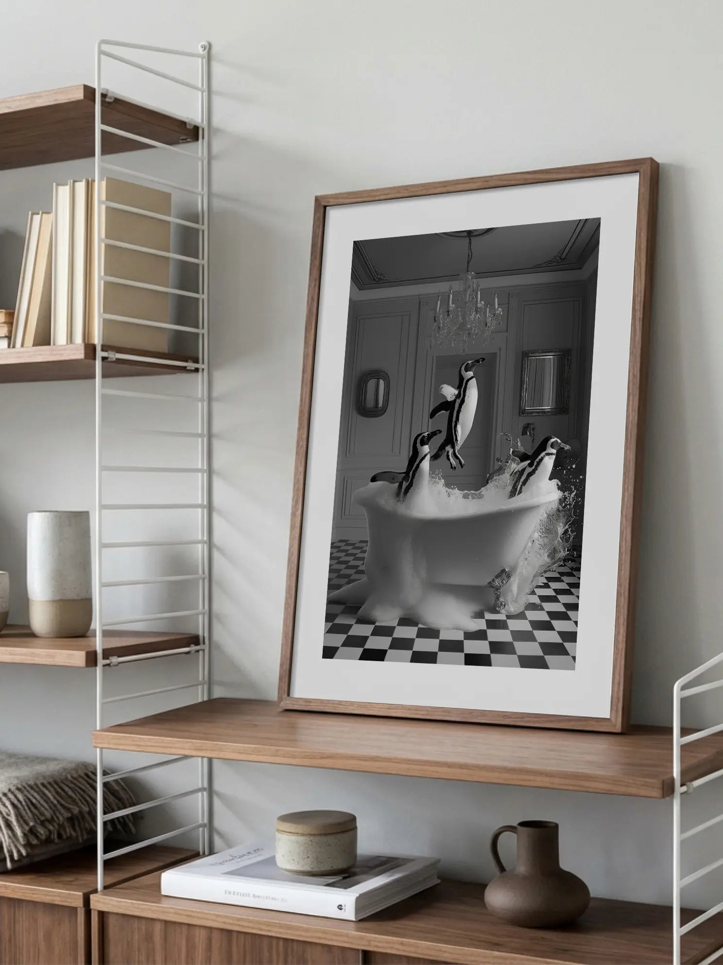Penguin Bath Poster