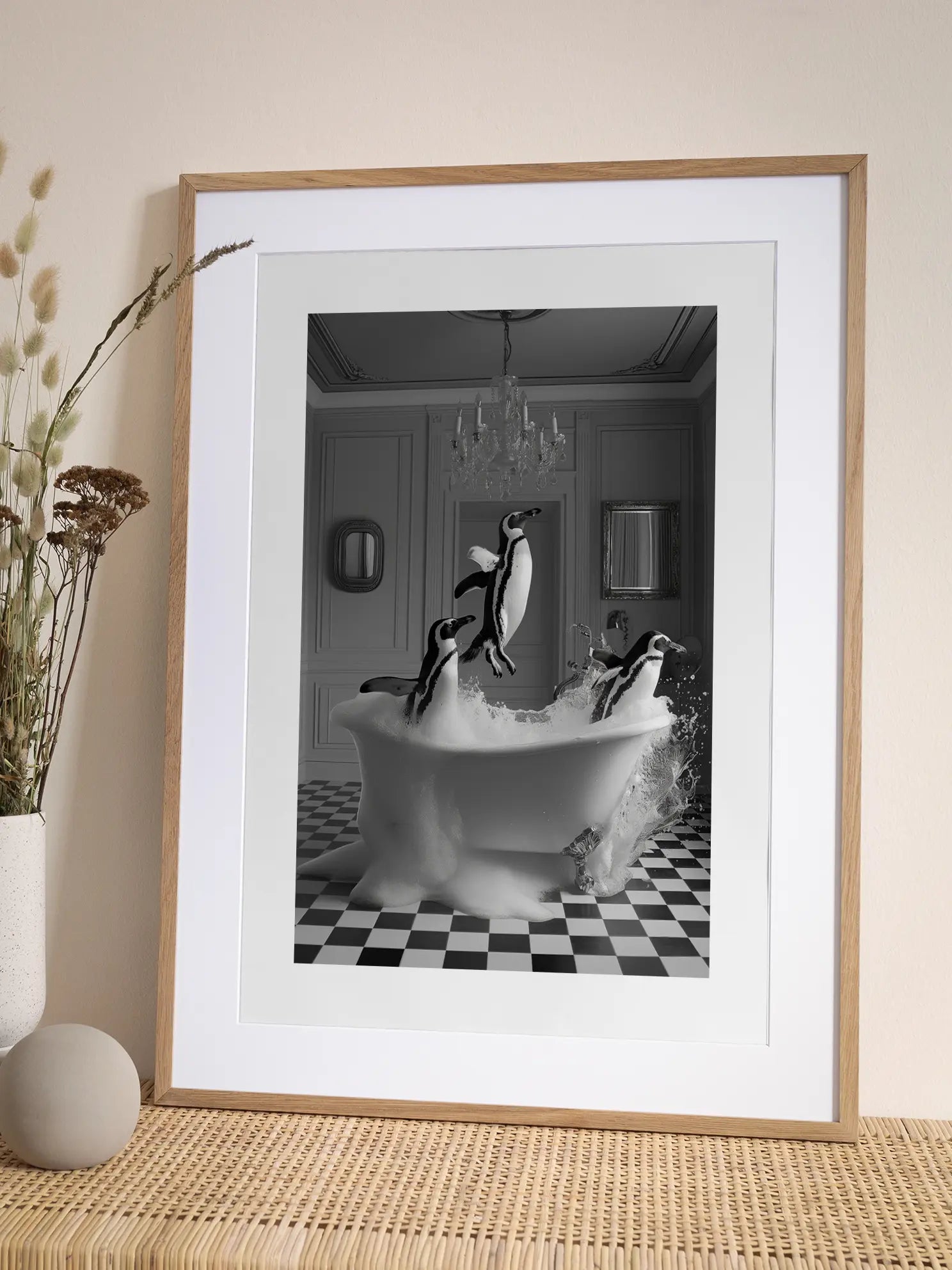 Penguin Bath Poster