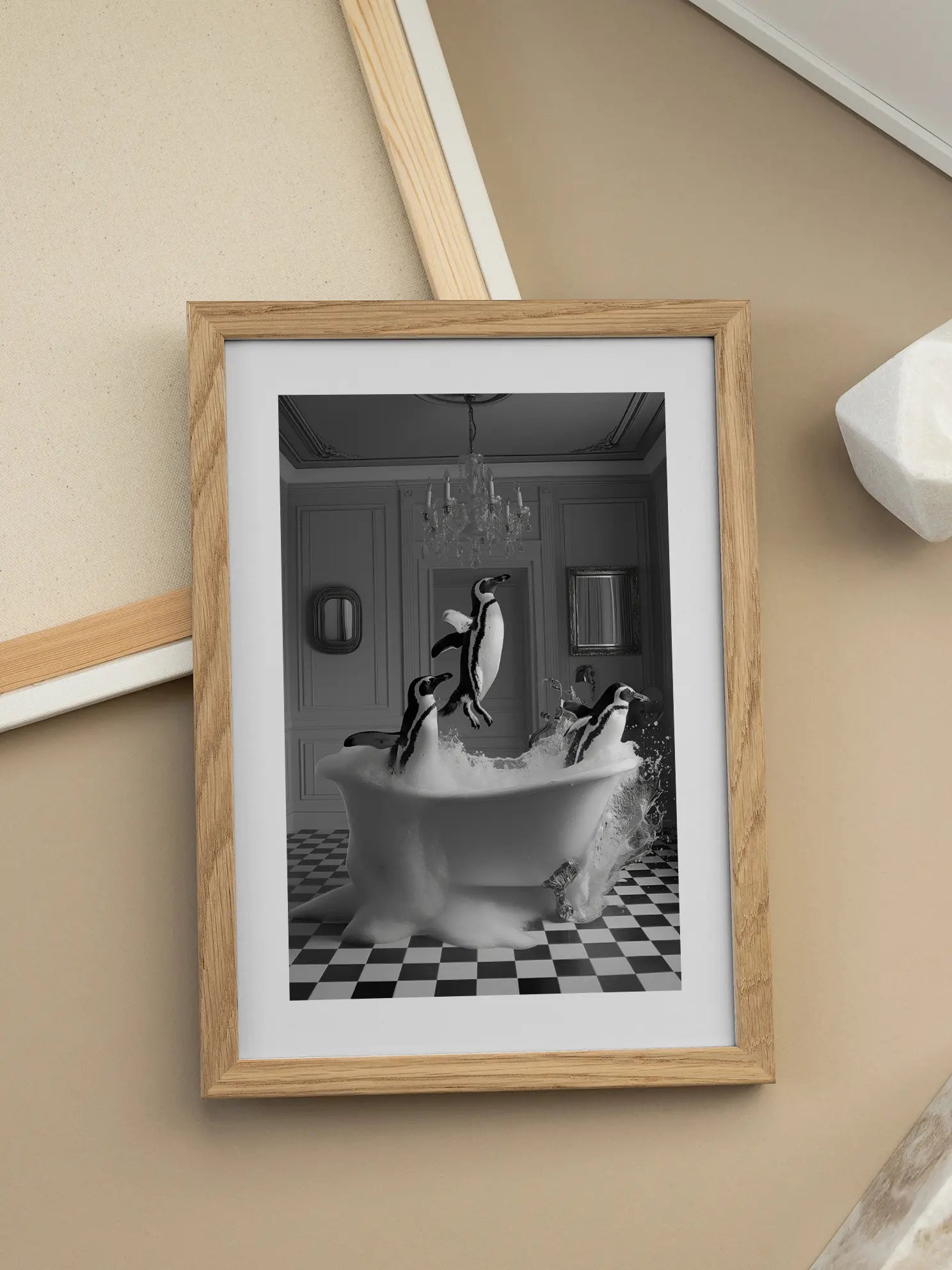Penguin Bath Poster