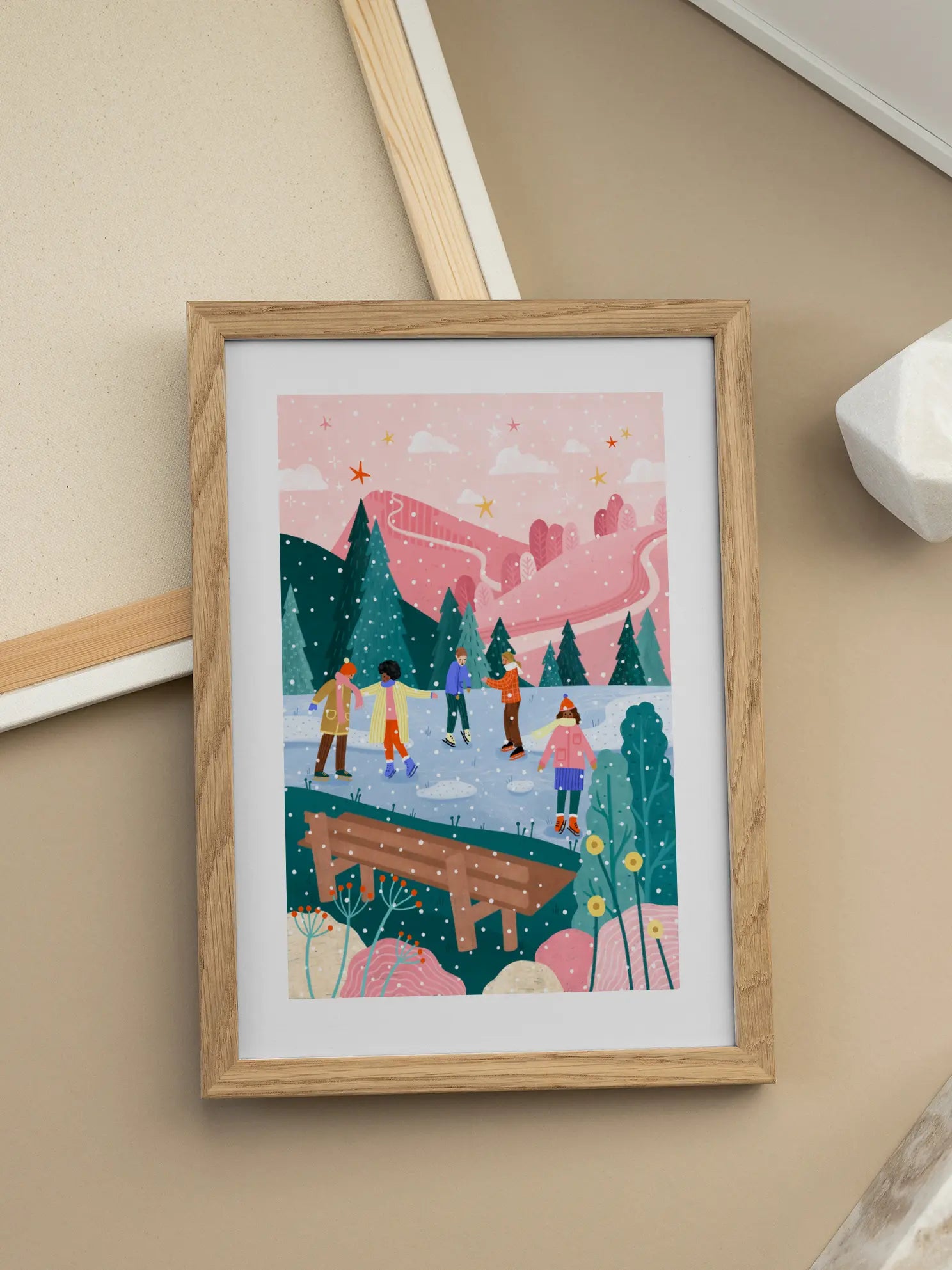 People Ice Skating Poster