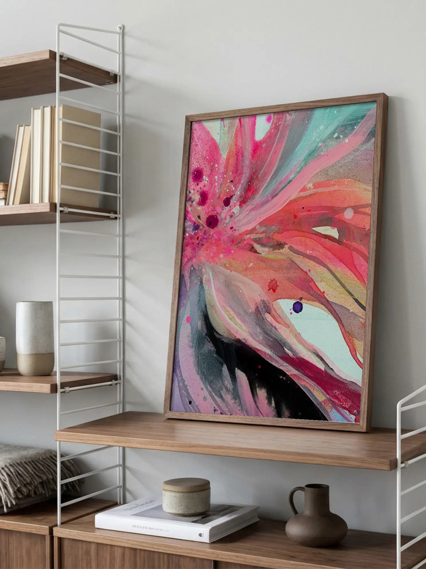 Pink Abstract Flower Poster
