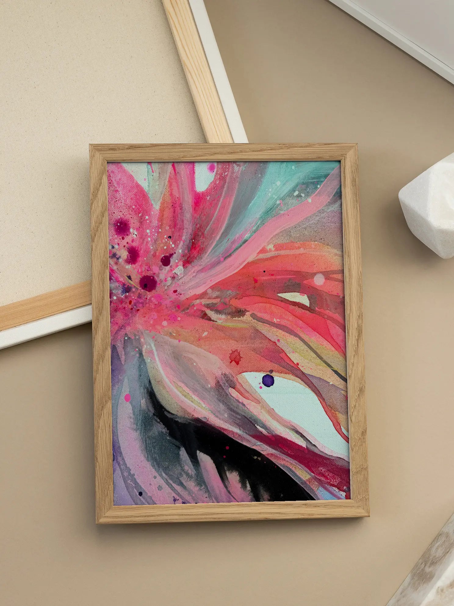 Pink Abstract Flower Poster