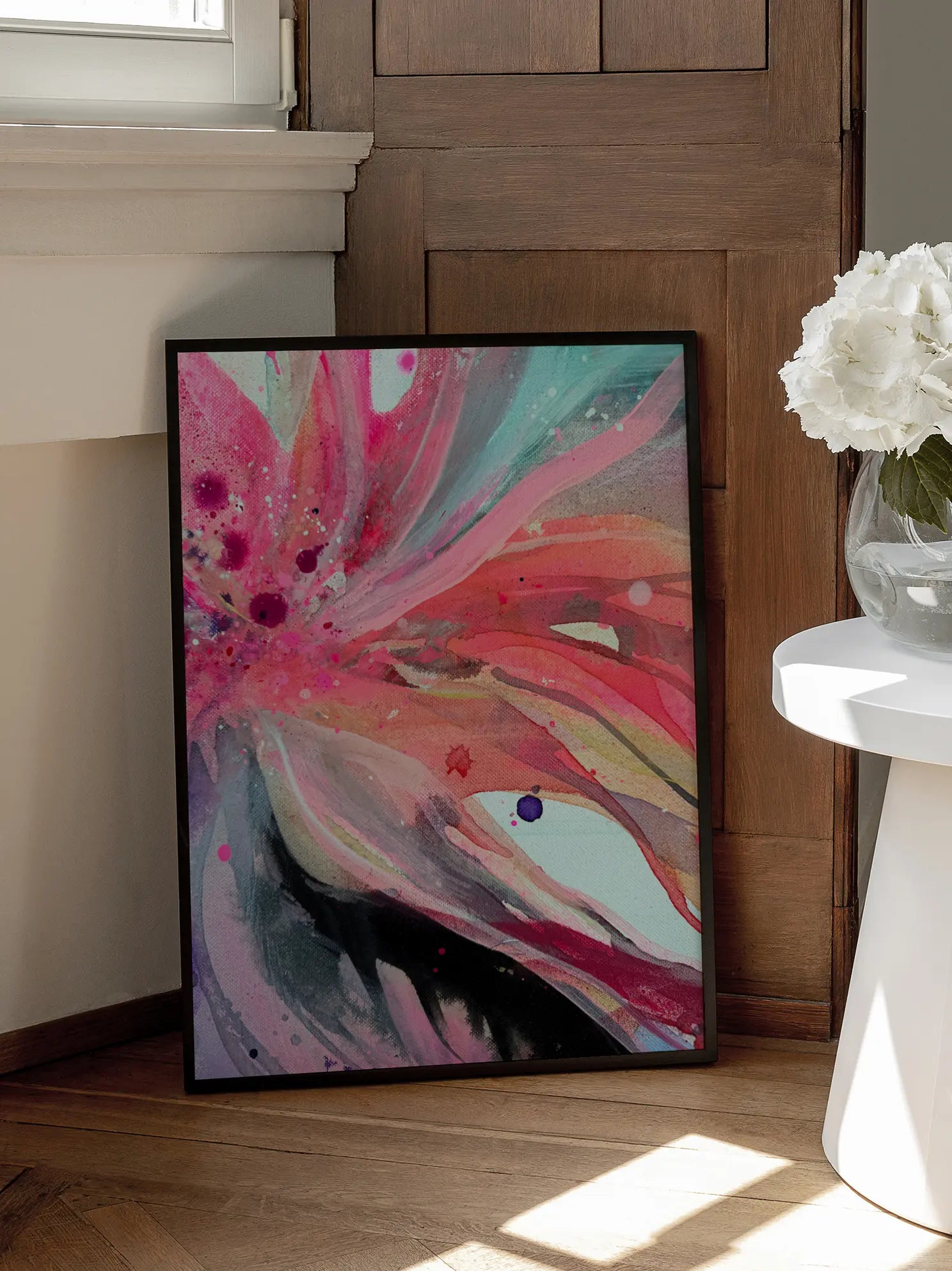 Pink Abstract Flower Poster
