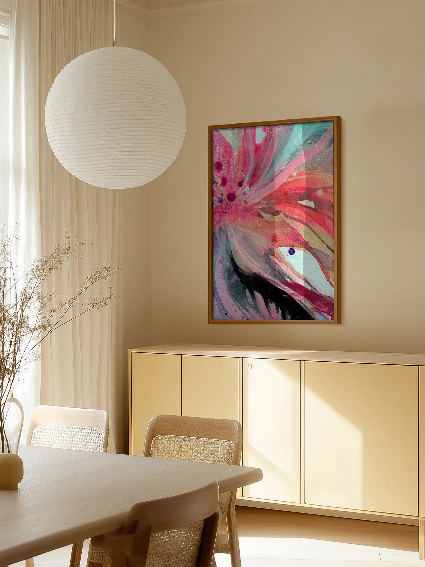 Pink Abstract Flower Poster