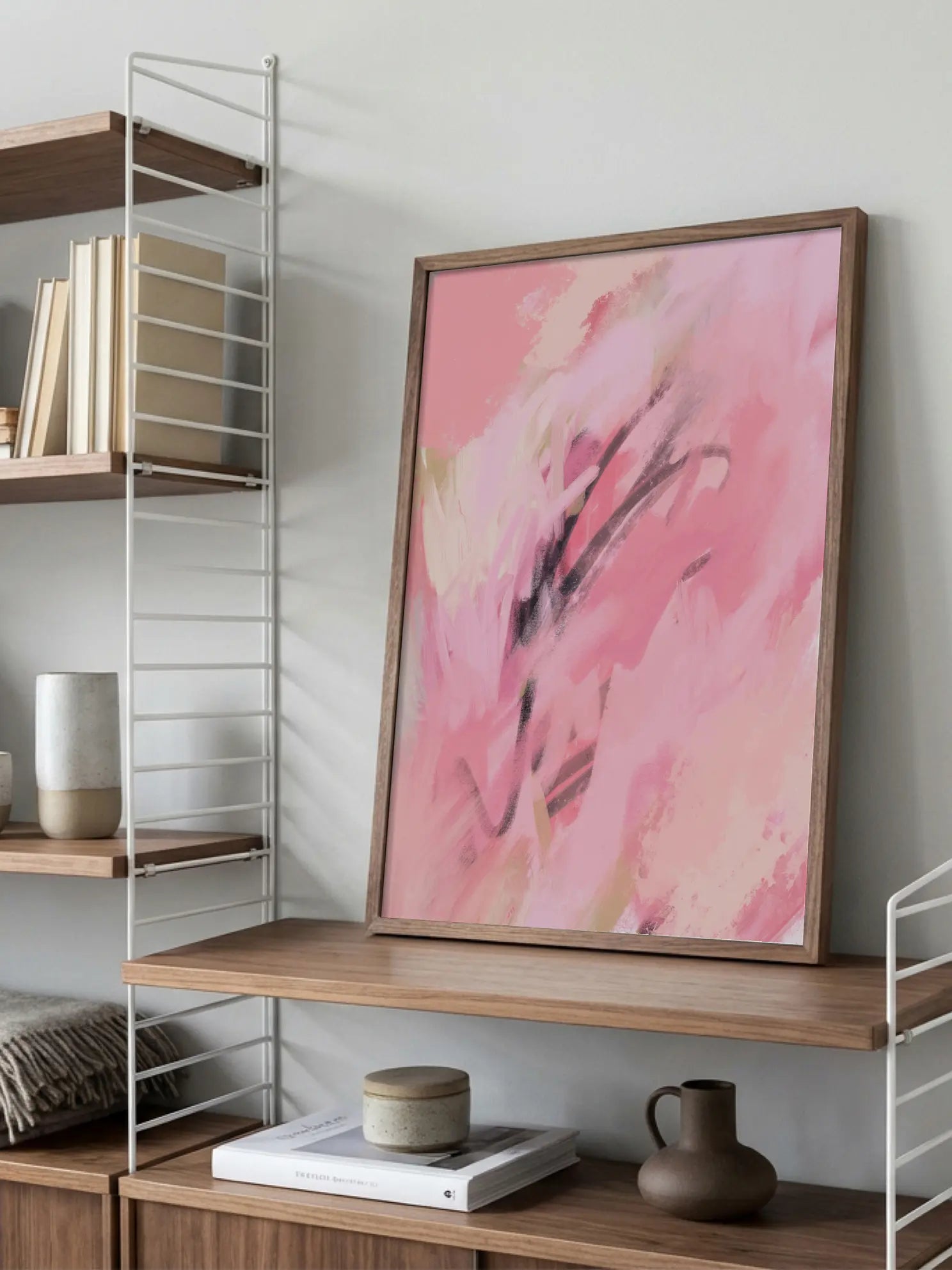Pink Abstract Painting Poster