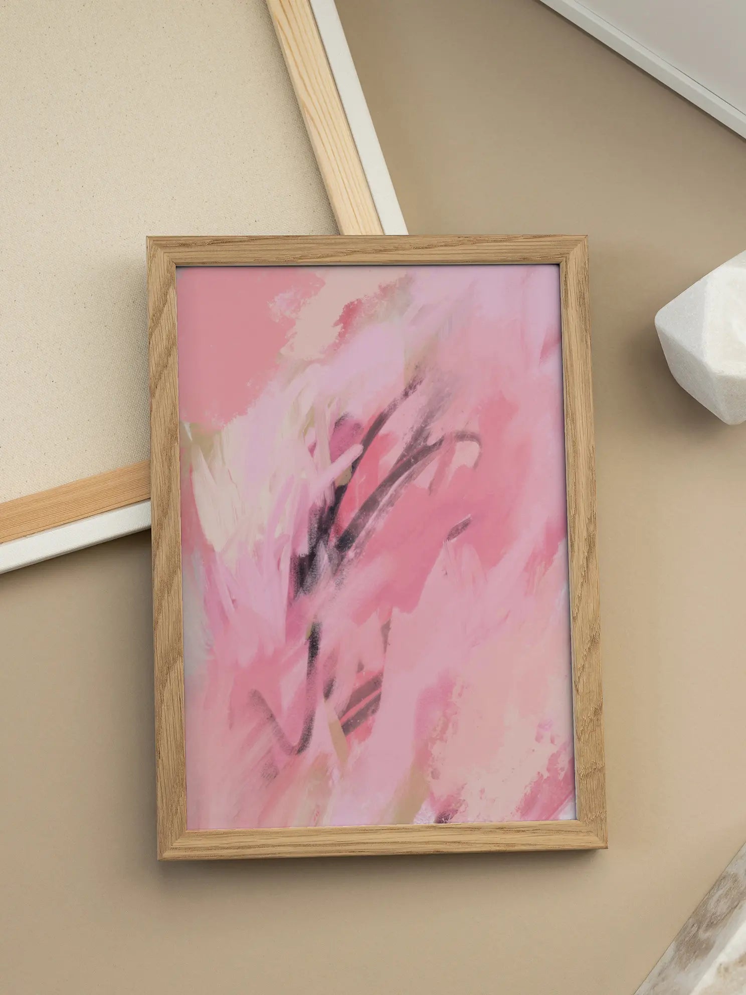 Pink Abstract Painting Poster