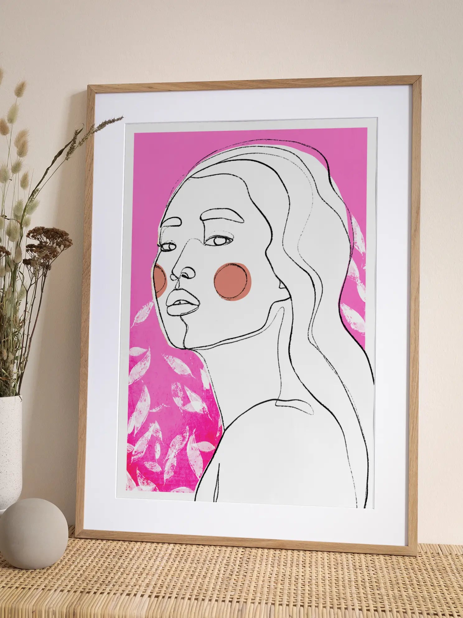 Pink Abstract Portrait Poster
