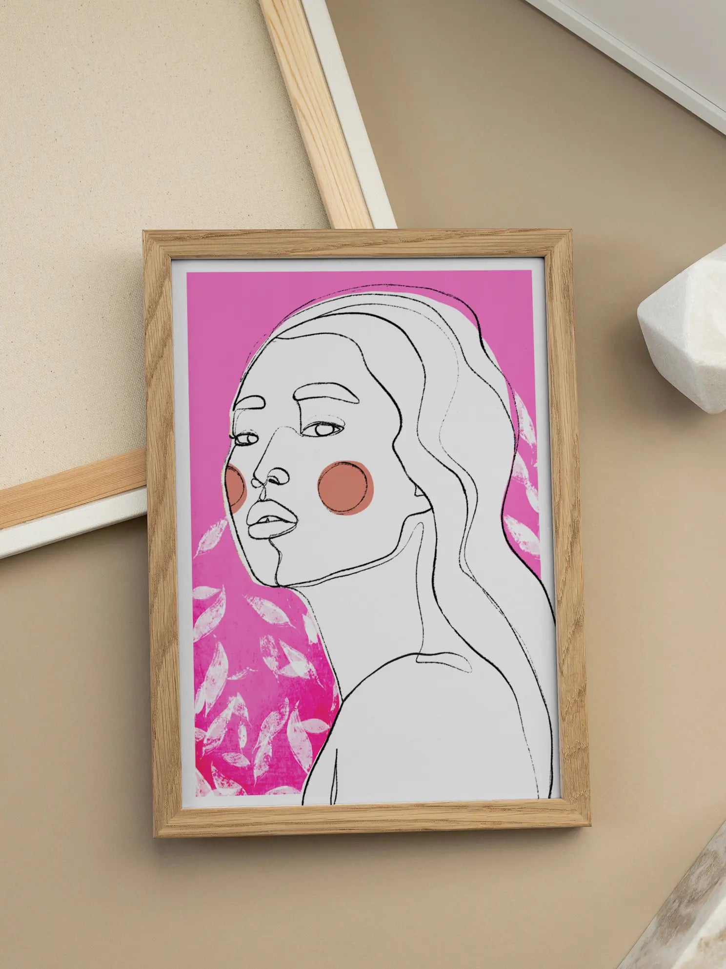 Pink Abstract Portrait Poster