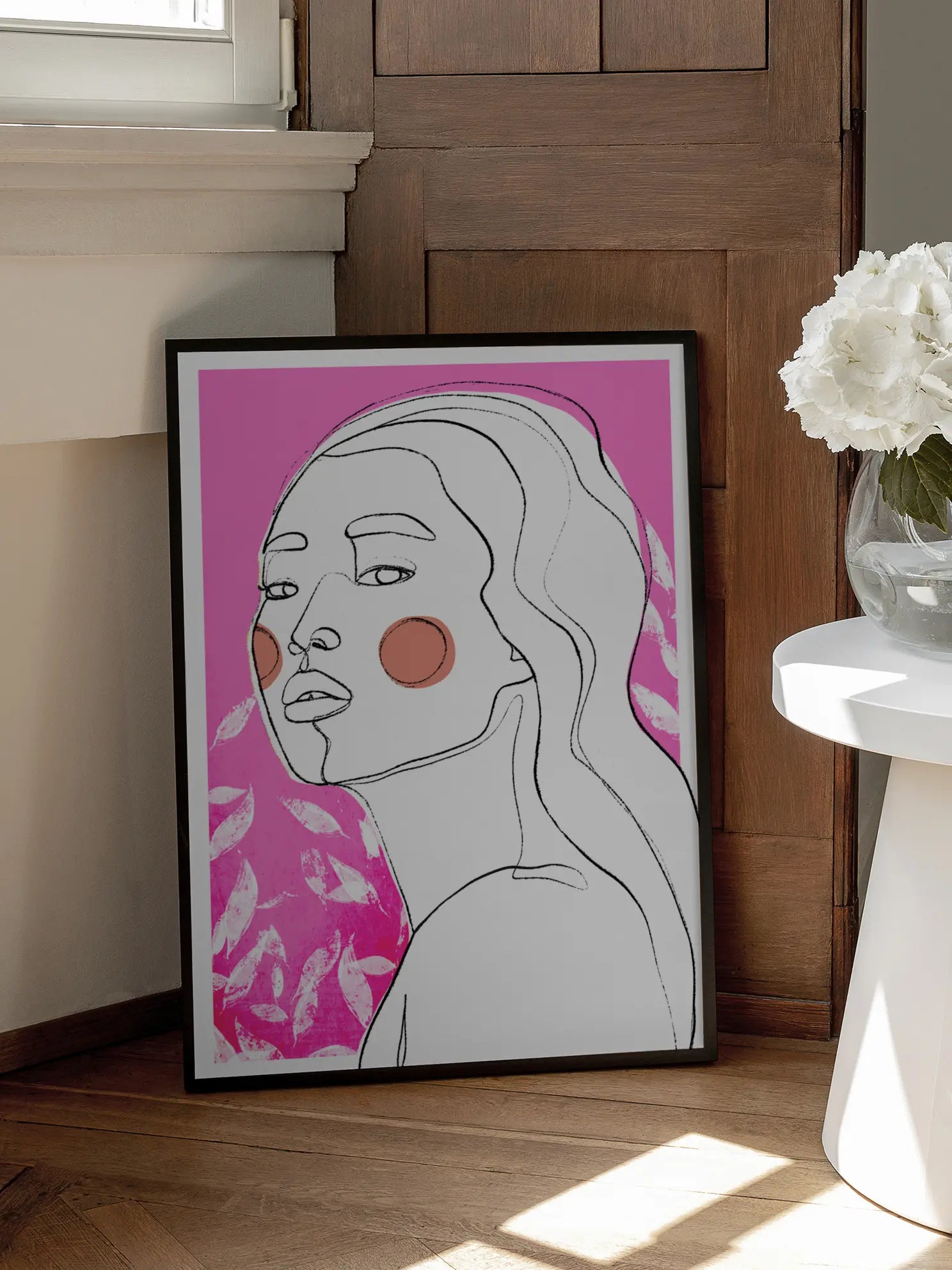 Pink Abstract Portrait Poster