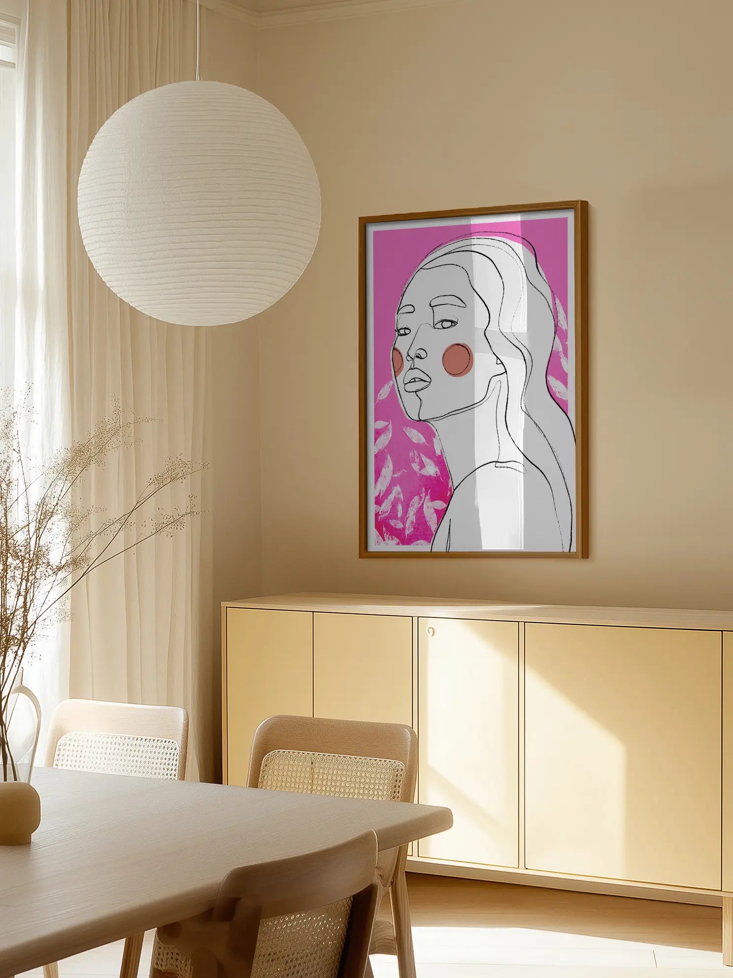 Pink Abstract Portrait Poster