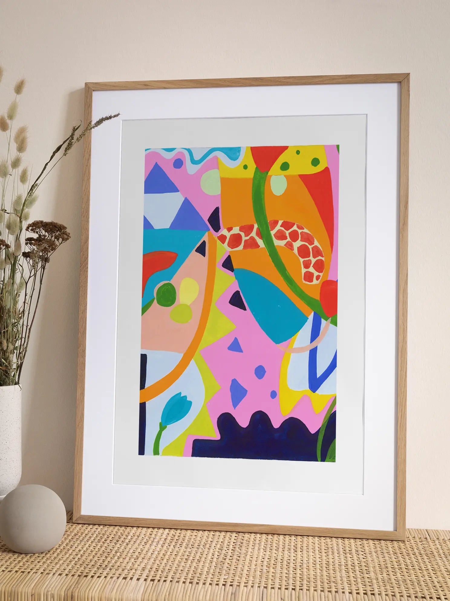 Pink Abstract Shapes Poster