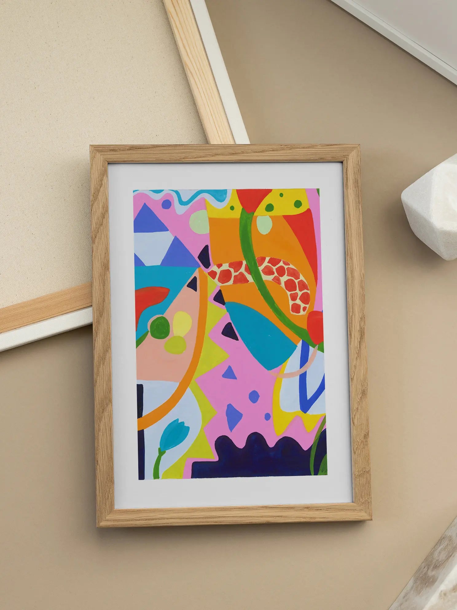 Pink Abstract Shapes Poster