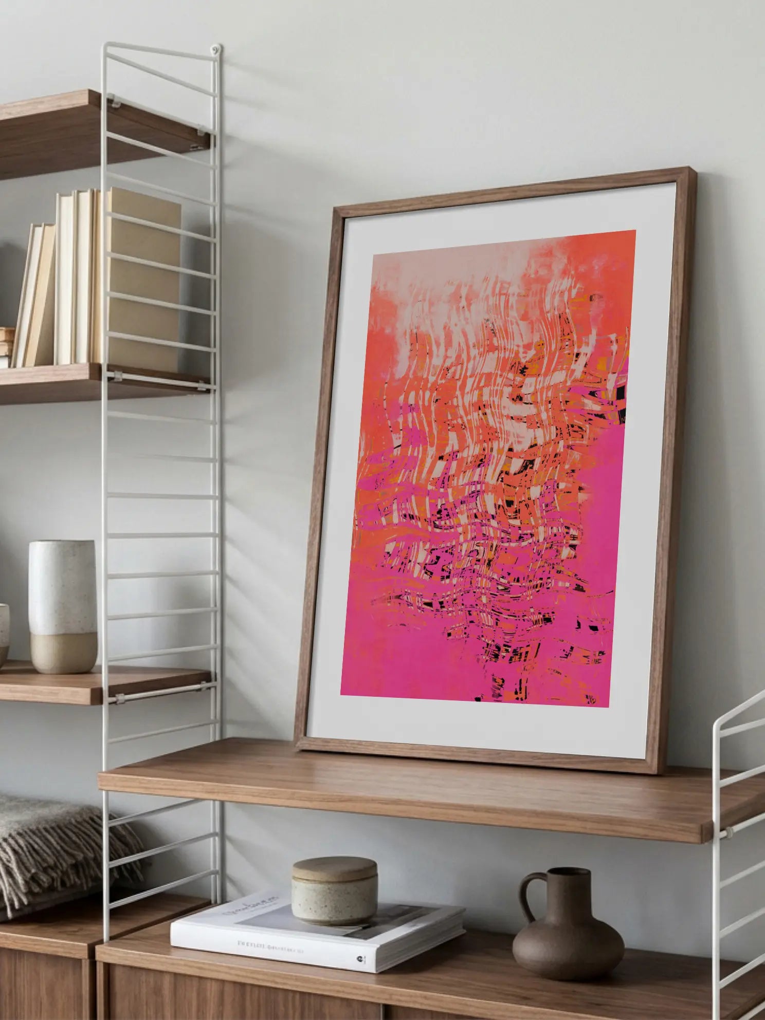 Pink Abstract Waves Poster