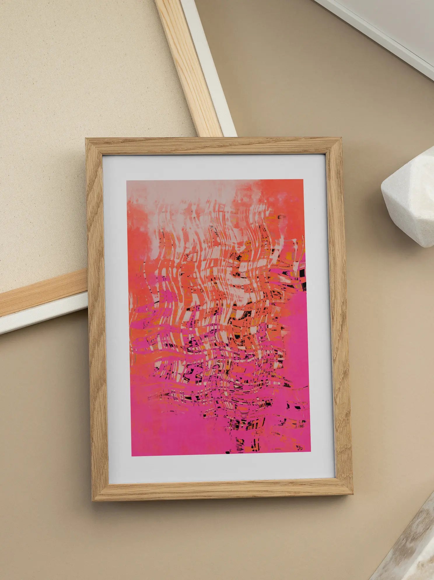 Pink Abstract Waves Poster
