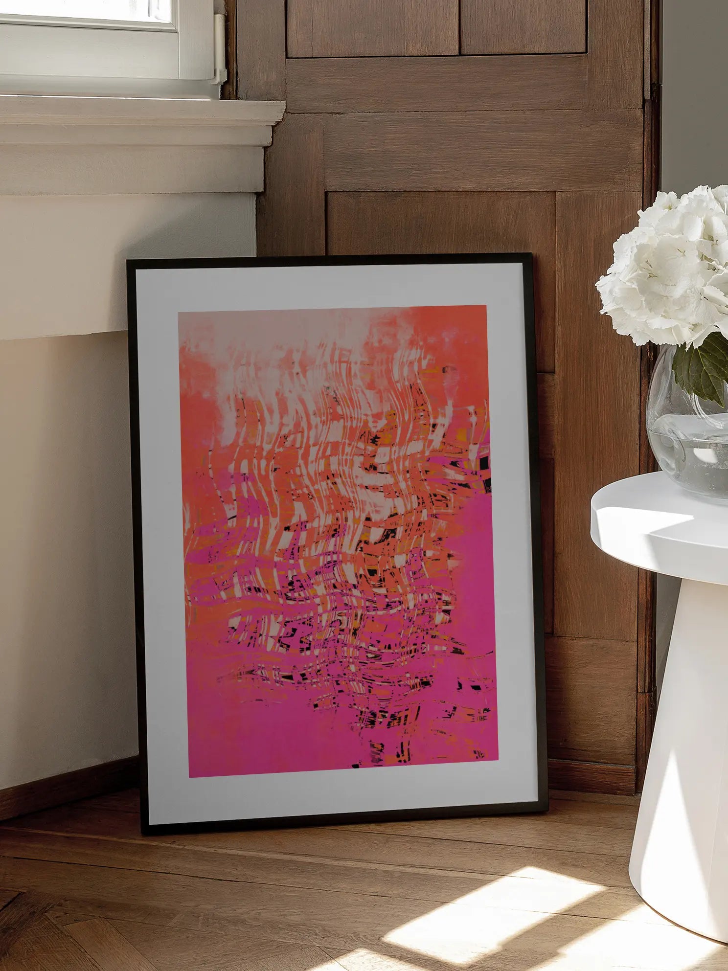 Pink Abstract Waves Poster