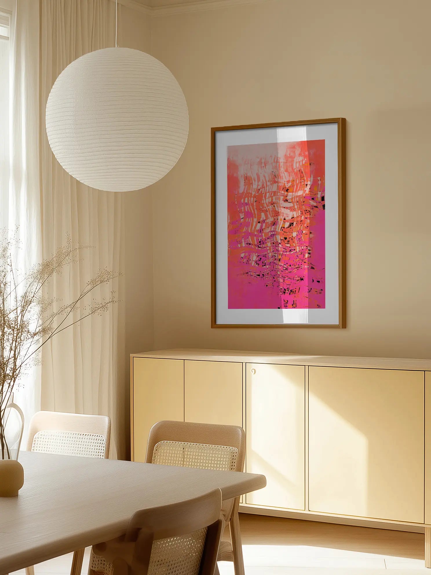 Pink Abstract Waves Poster