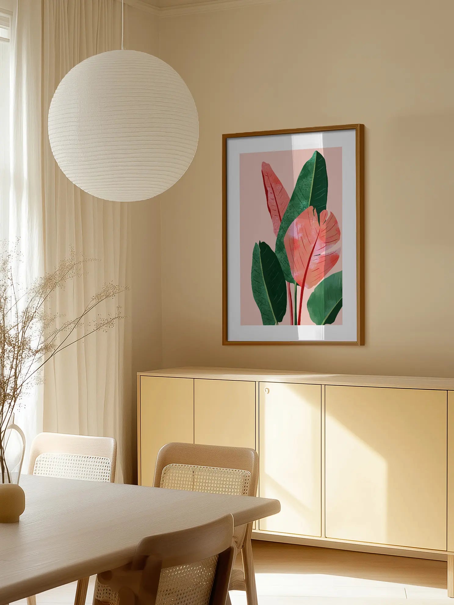 Pink and Green Botanical Poster