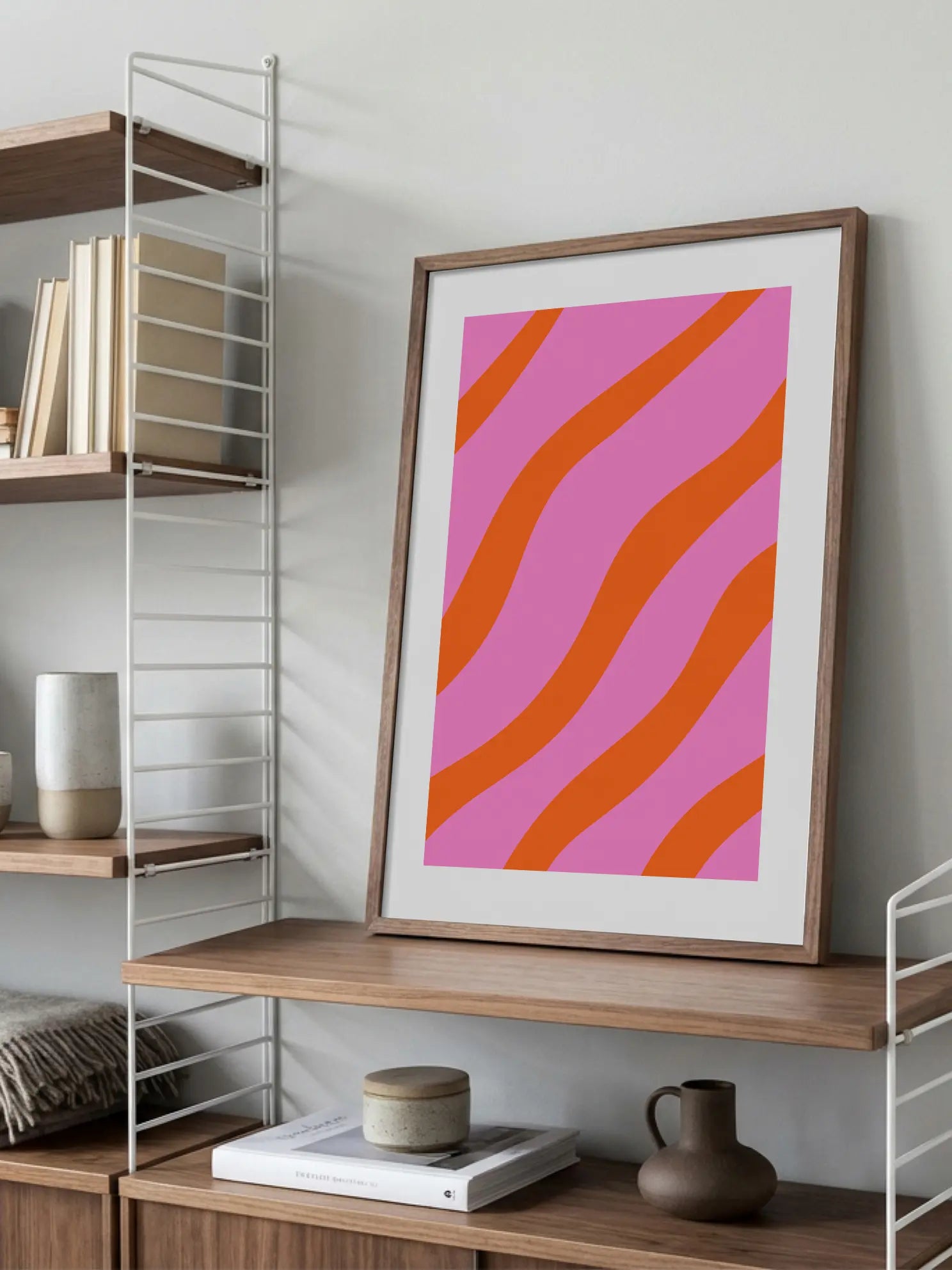 Pink and Orange Stripes Poster