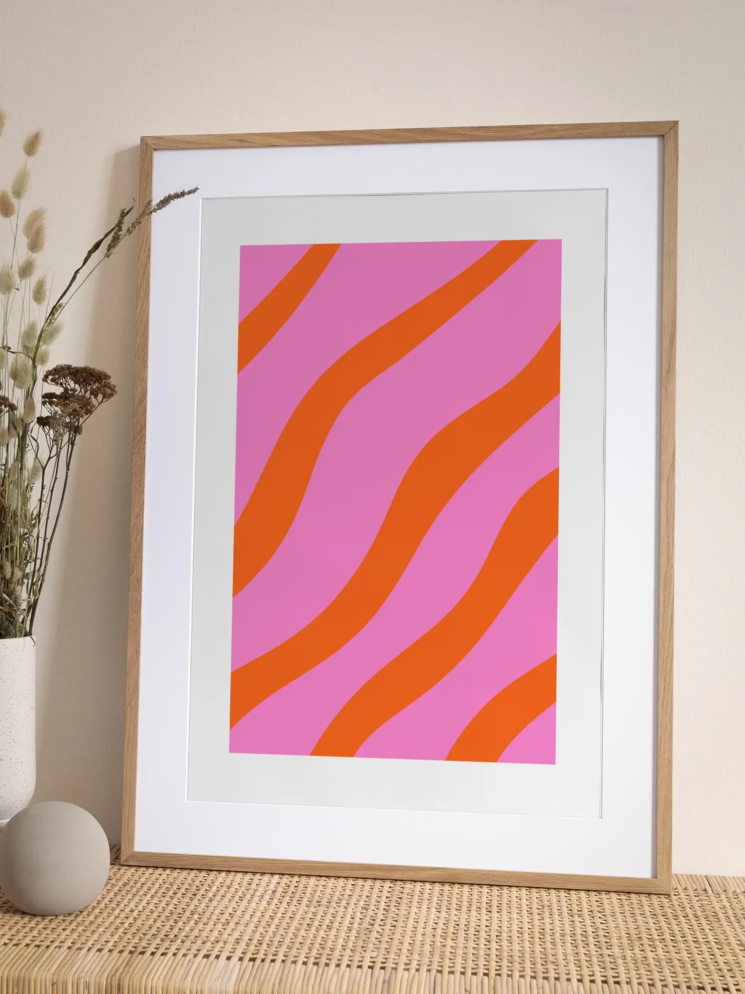 Pink and Orange Stripes Poster