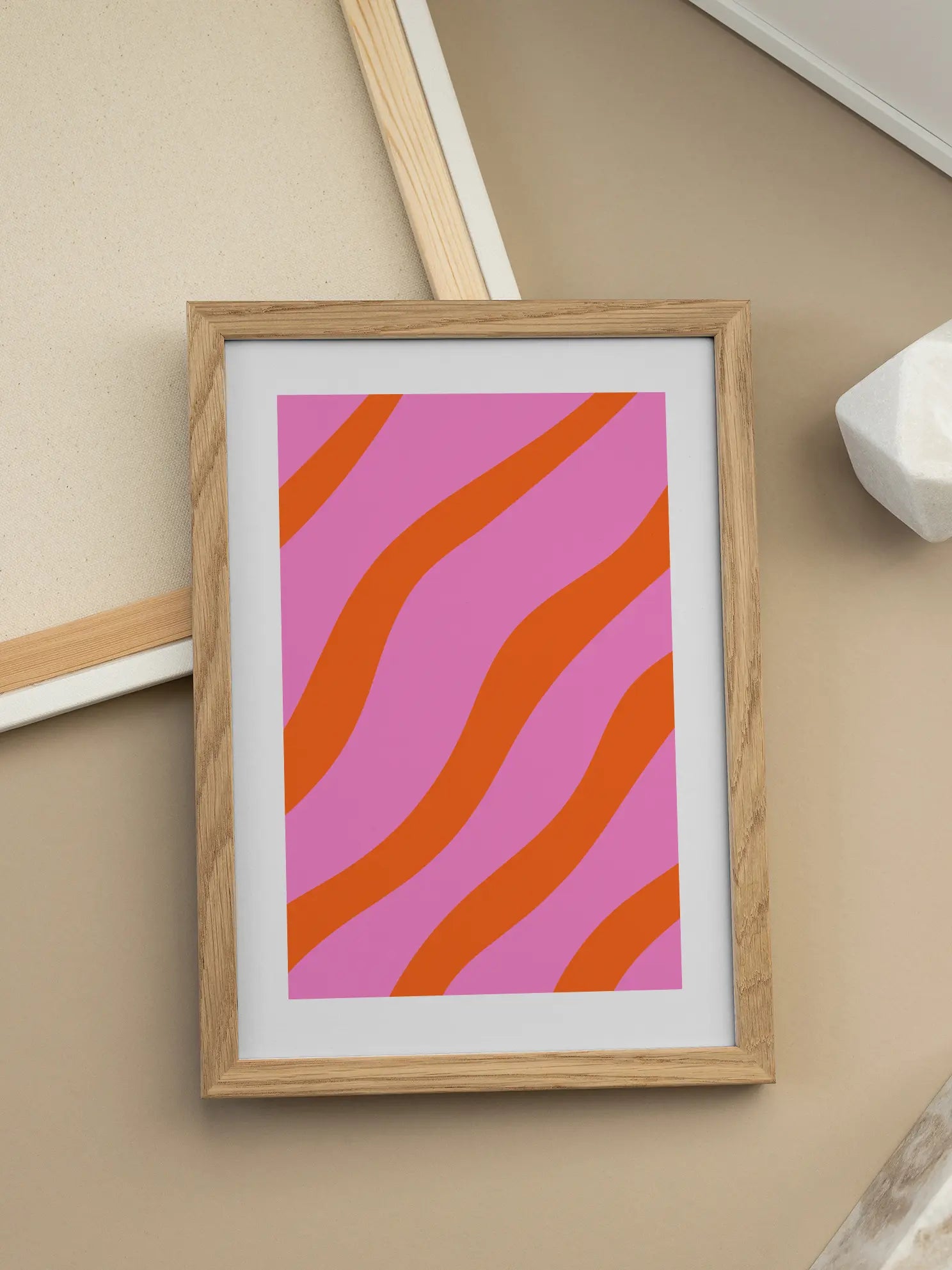 Pink and Orange Stripes Poster