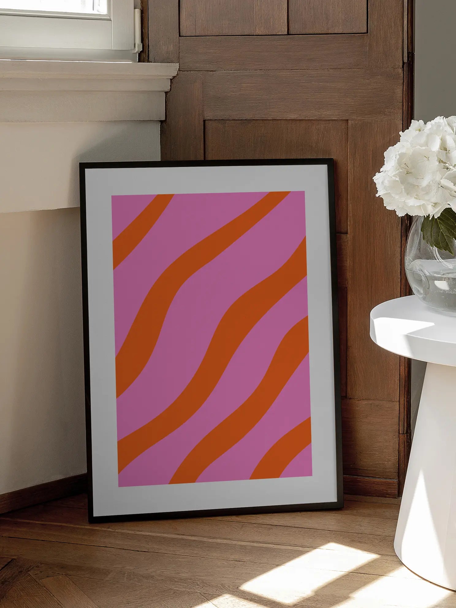 Pink and Orange Stripes Poster