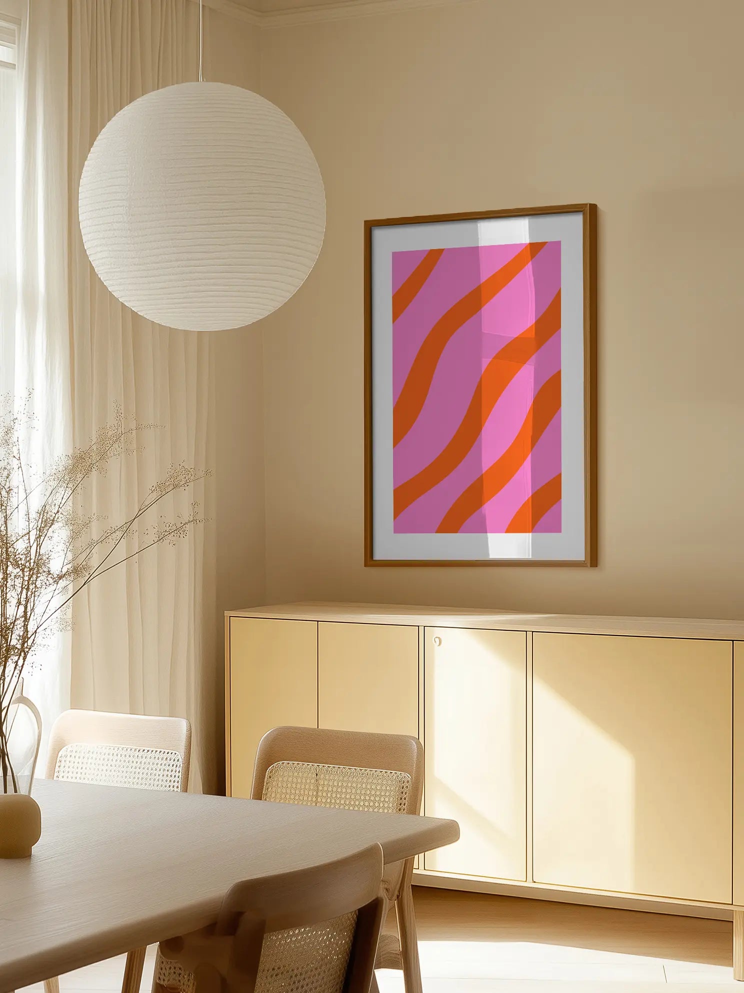 Pink and Orange Stripes Poster