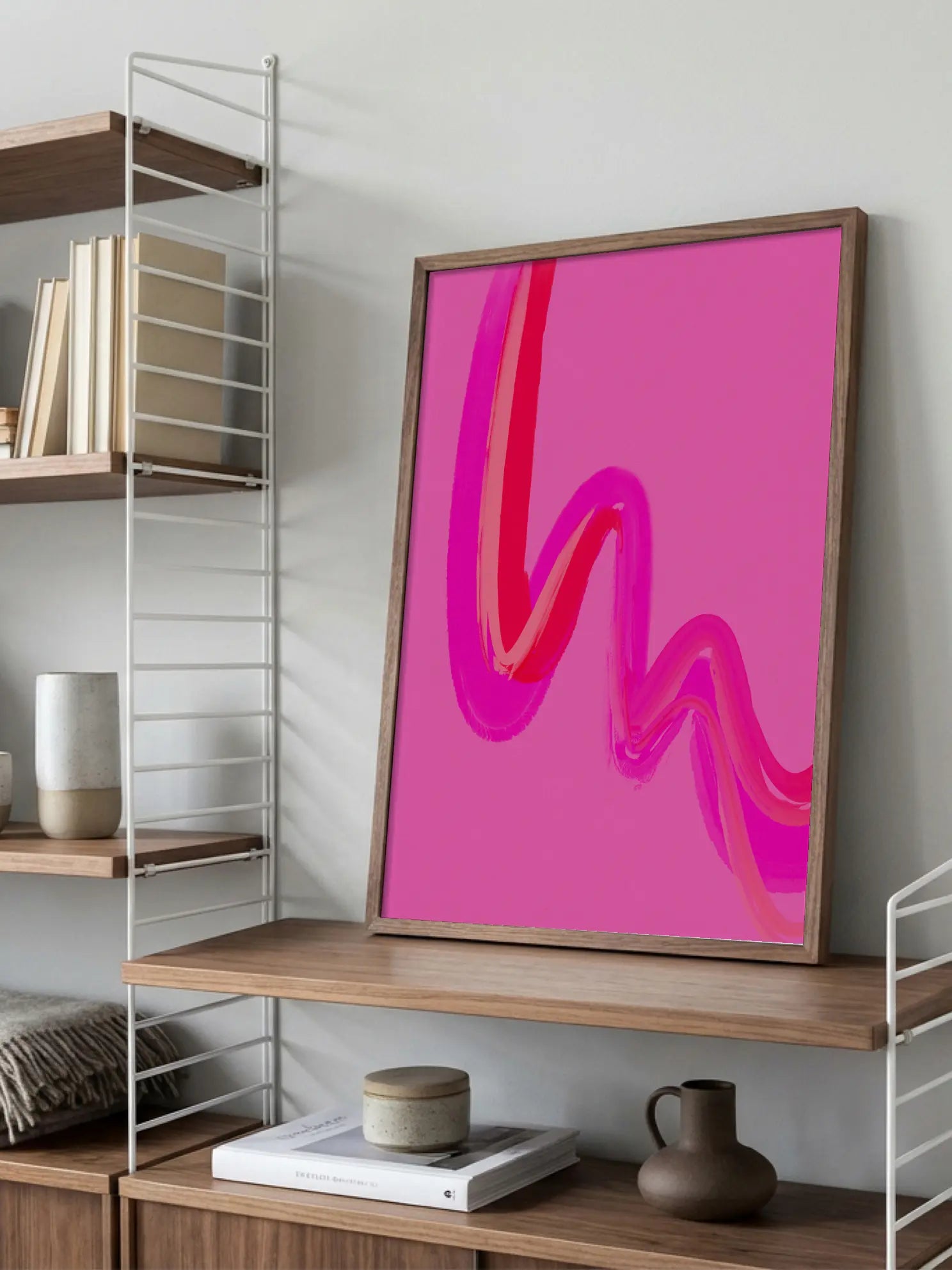 Pink and Red Wave Poster