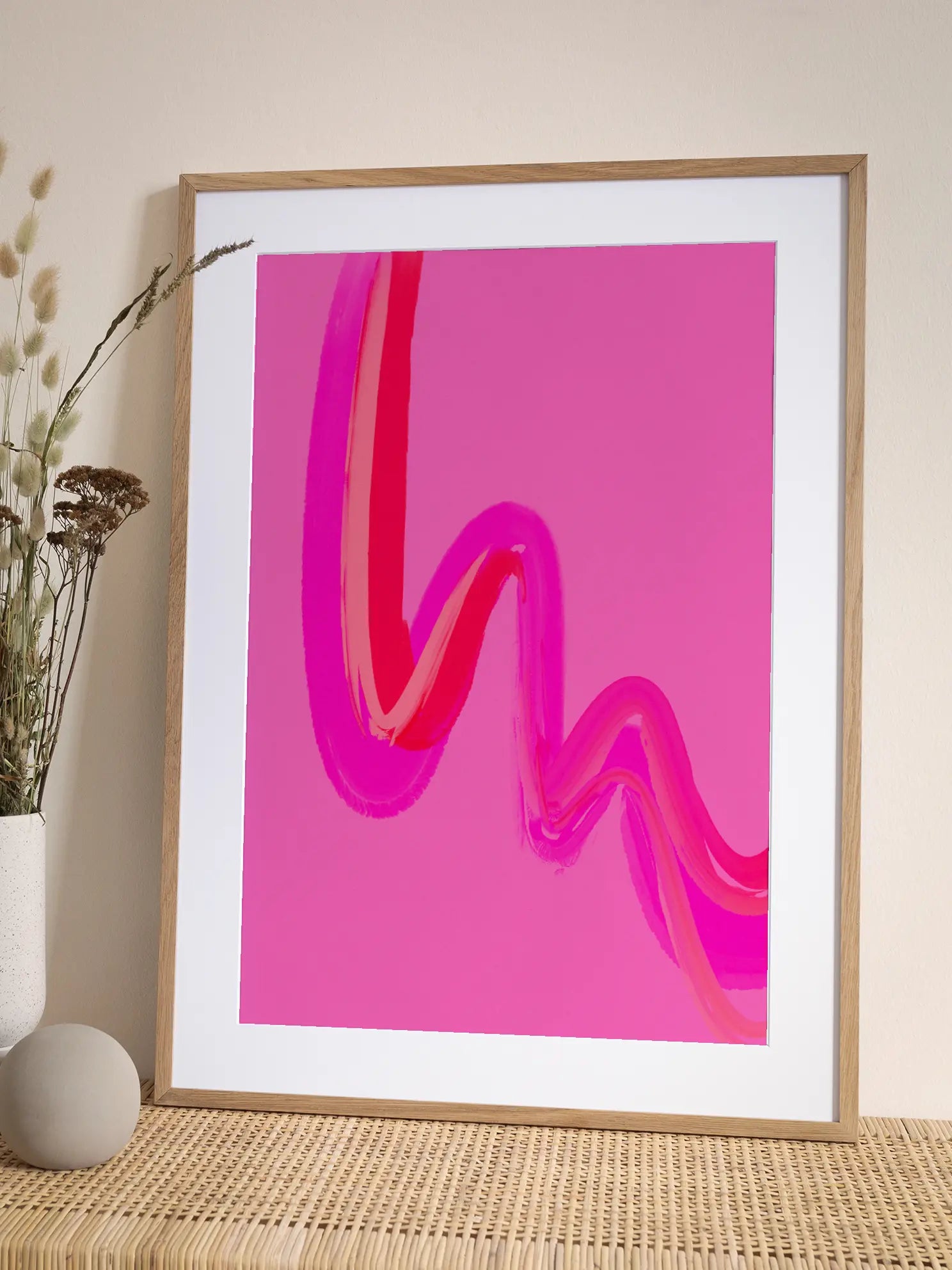Pink and Red Wave Poster