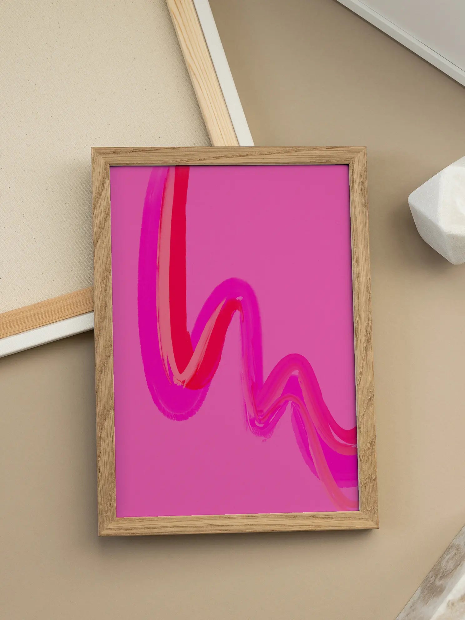 Pink and Red Wave Poster