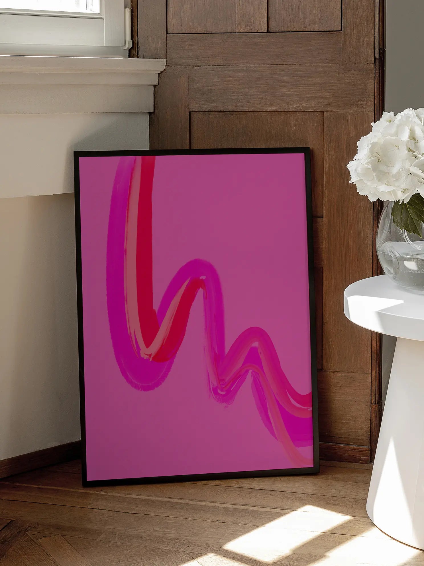 Pink and Red Wave Poster