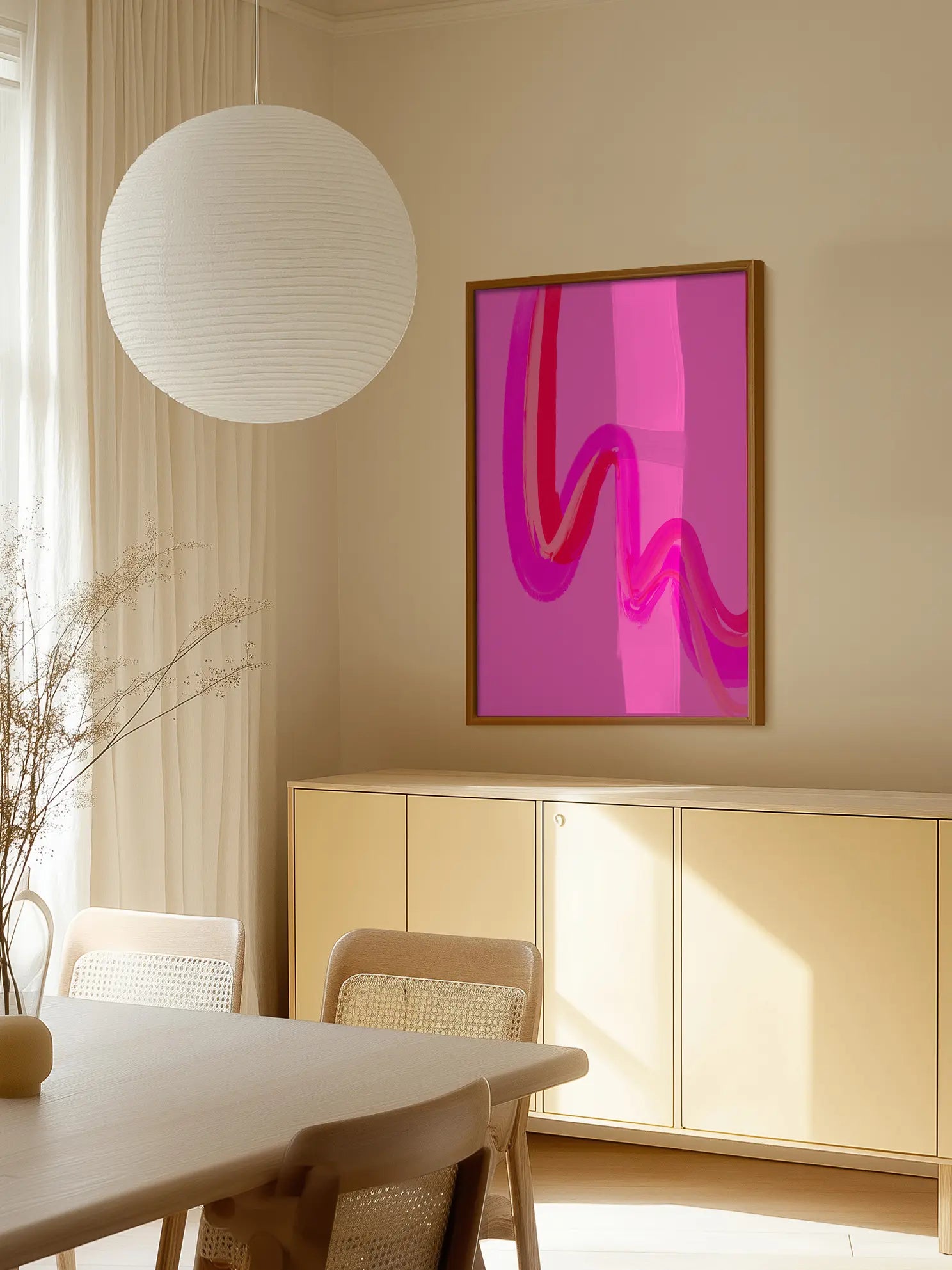 Pink and Red Wave Poster