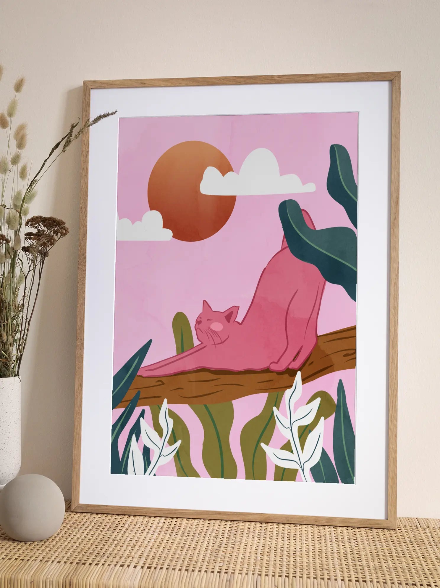 Pink Cat Poster