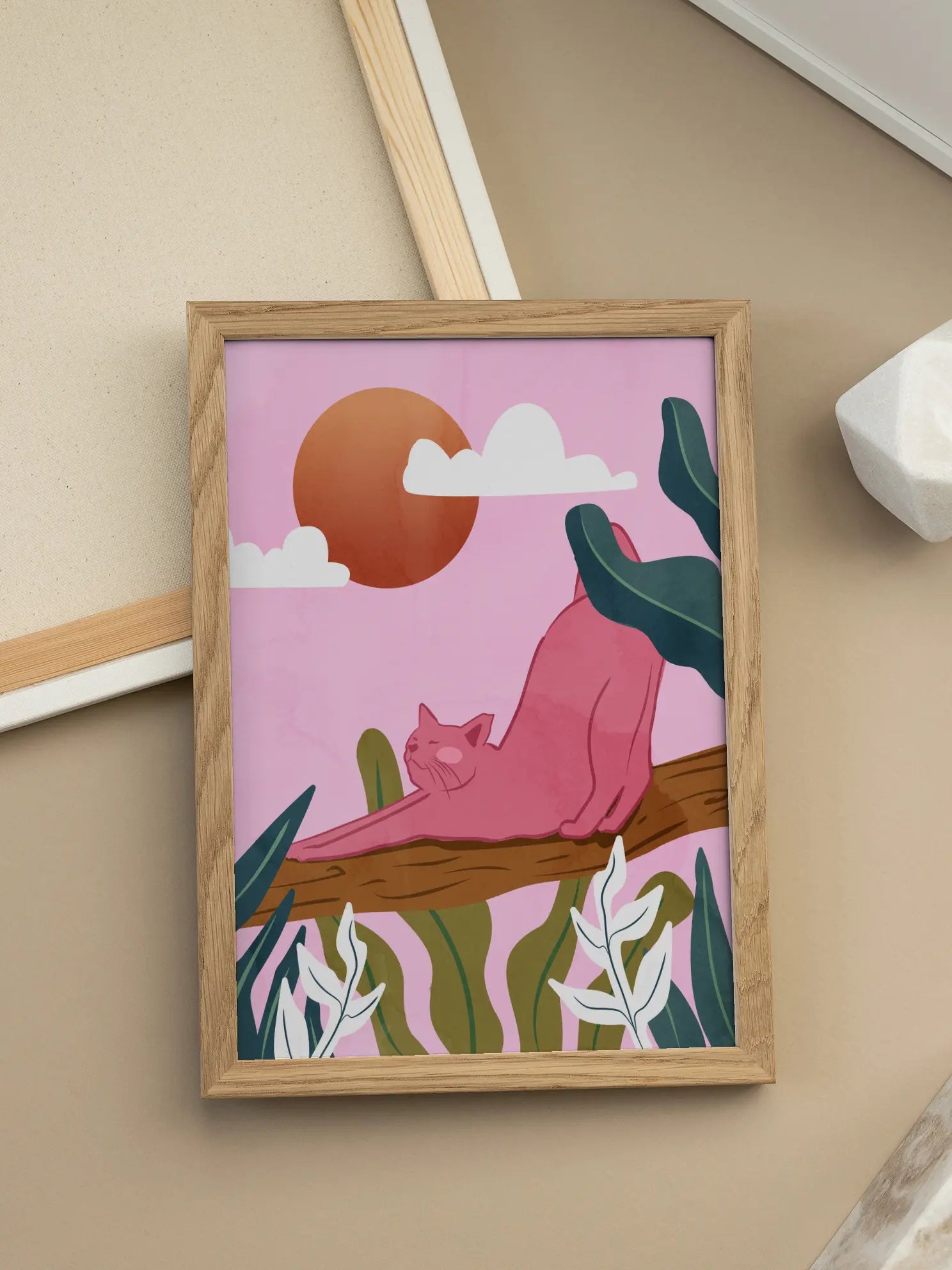 Pink Cat Poster