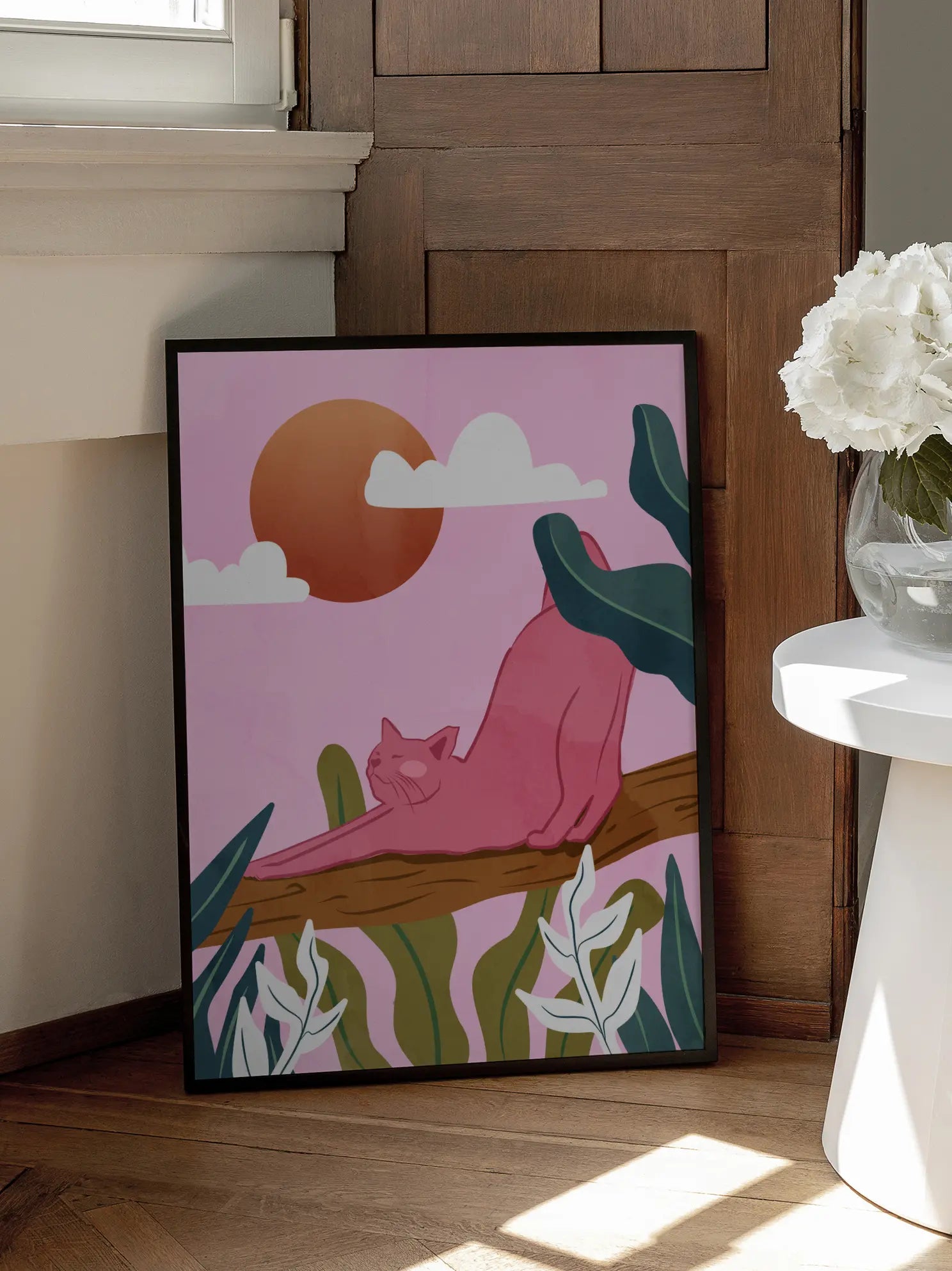 Pink Cat Poster