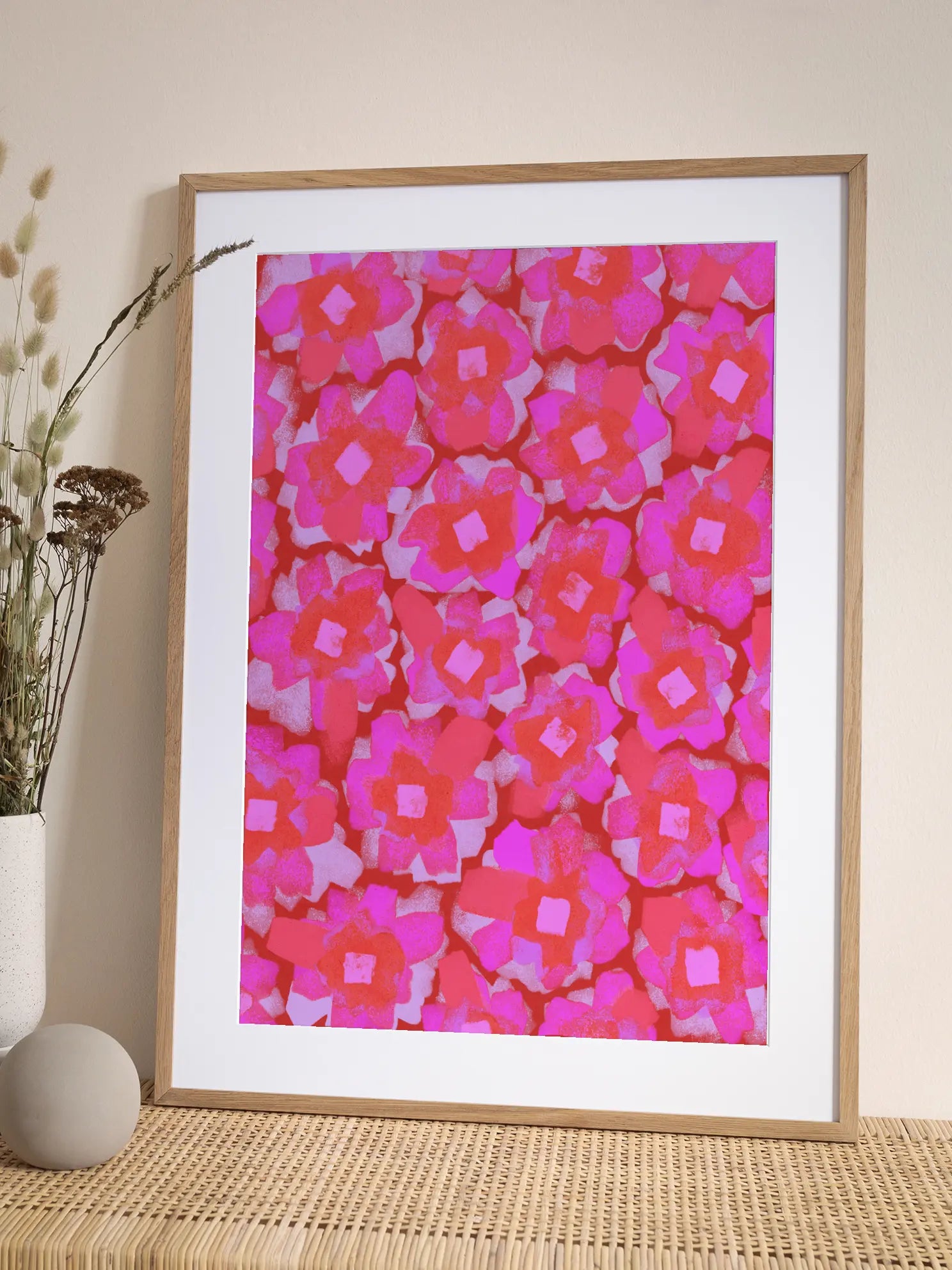 Pink Flower Cluster Poster