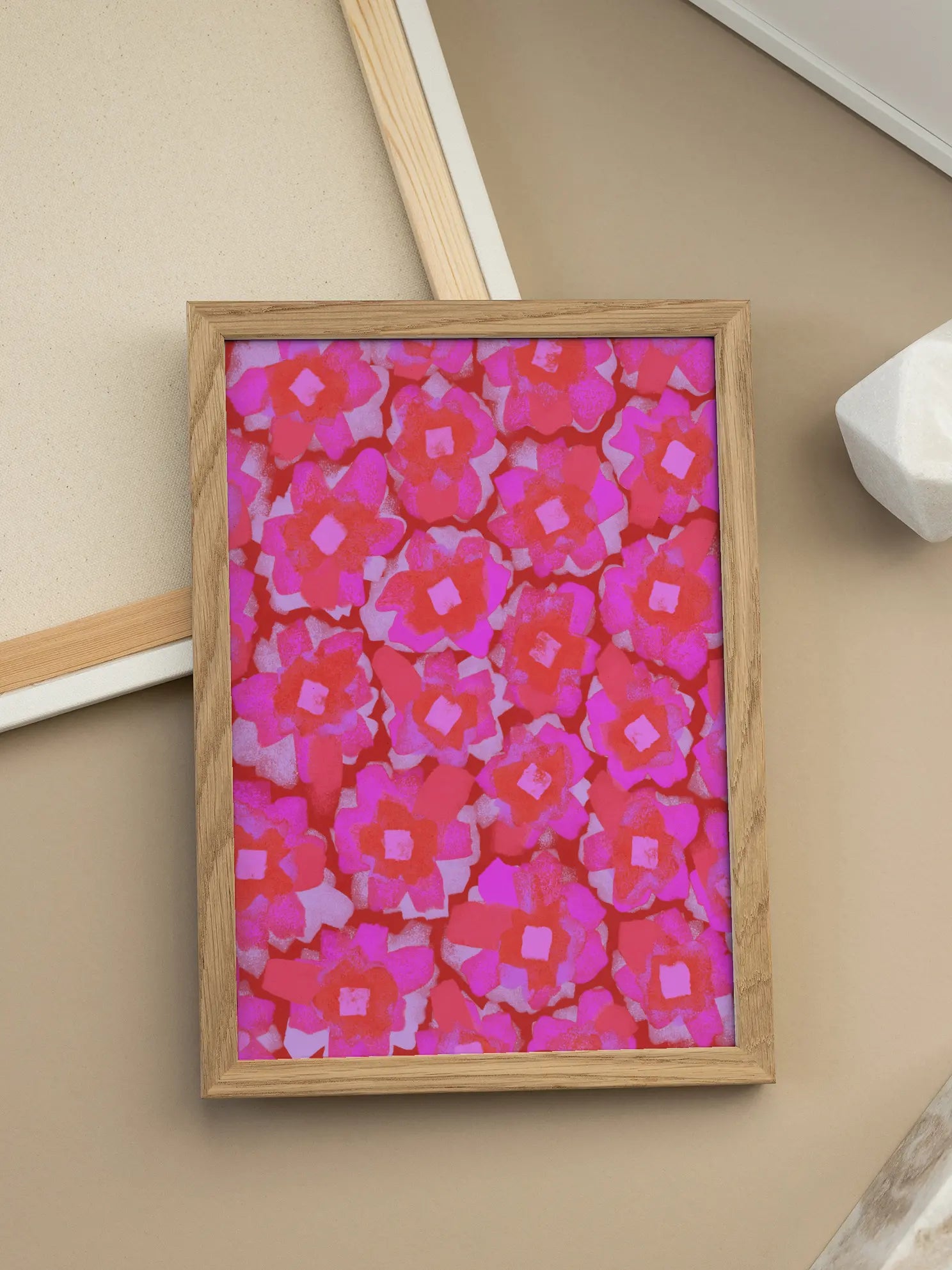 Pink Flower Cluster Poster