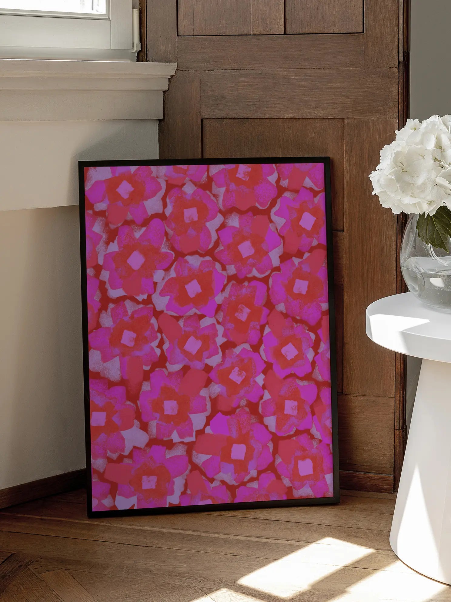 Pink Flower Cluster Poster