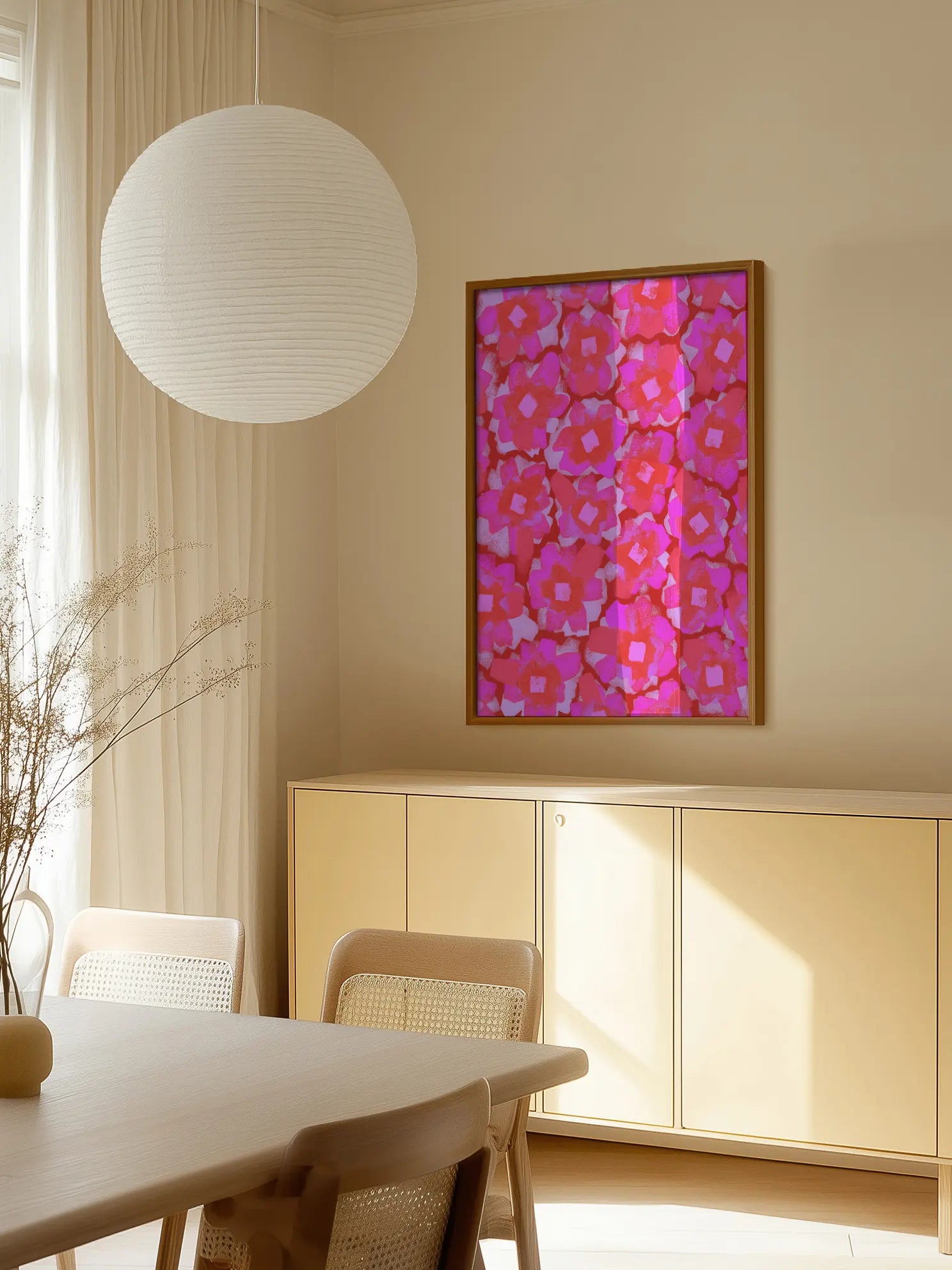 Pink Flower Cluster Poster