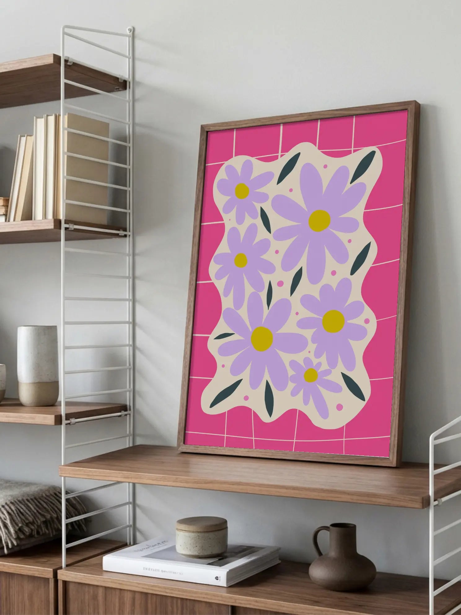 Pink Flower Field Poster