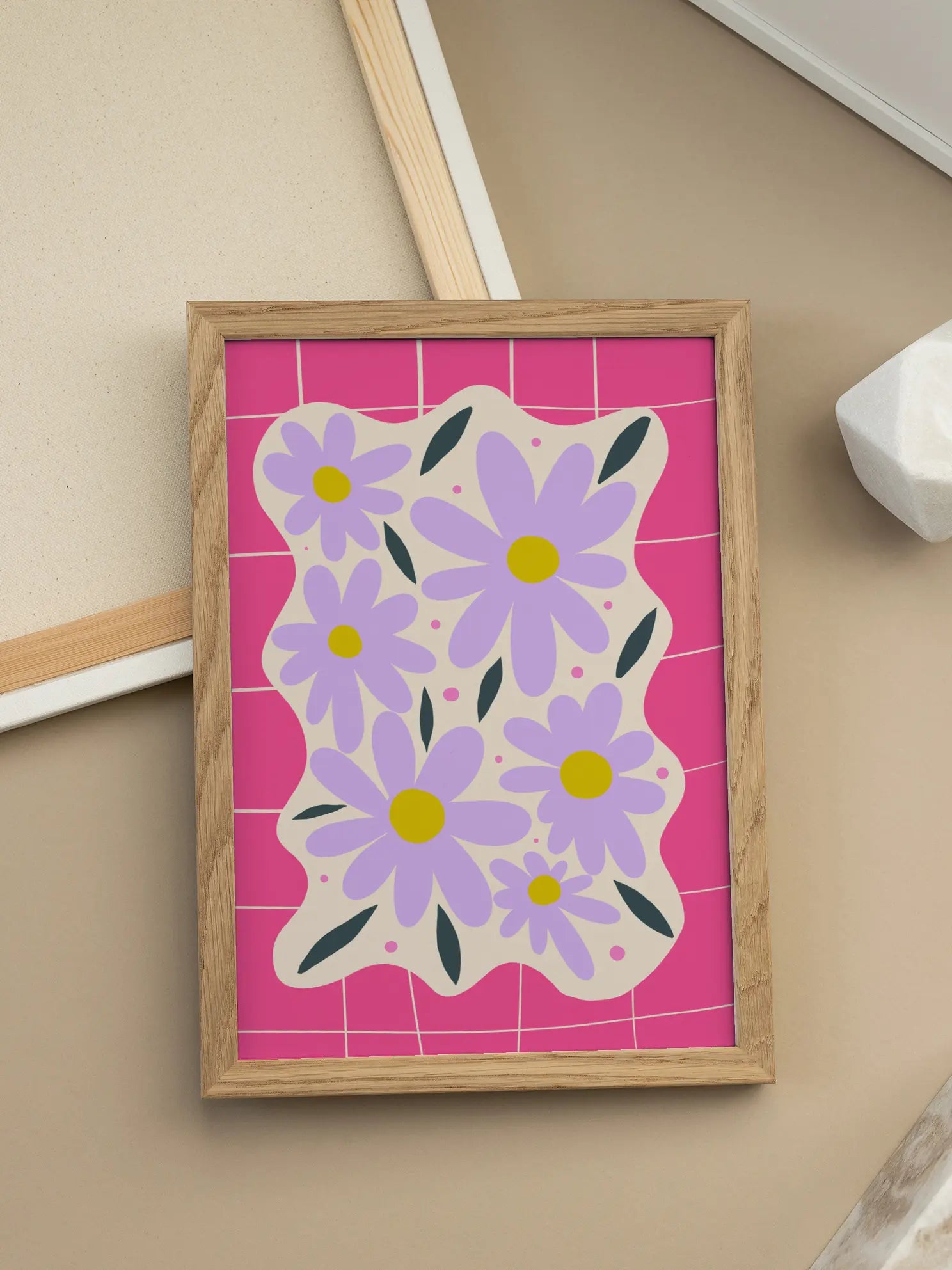 Pink Flower Field Poster