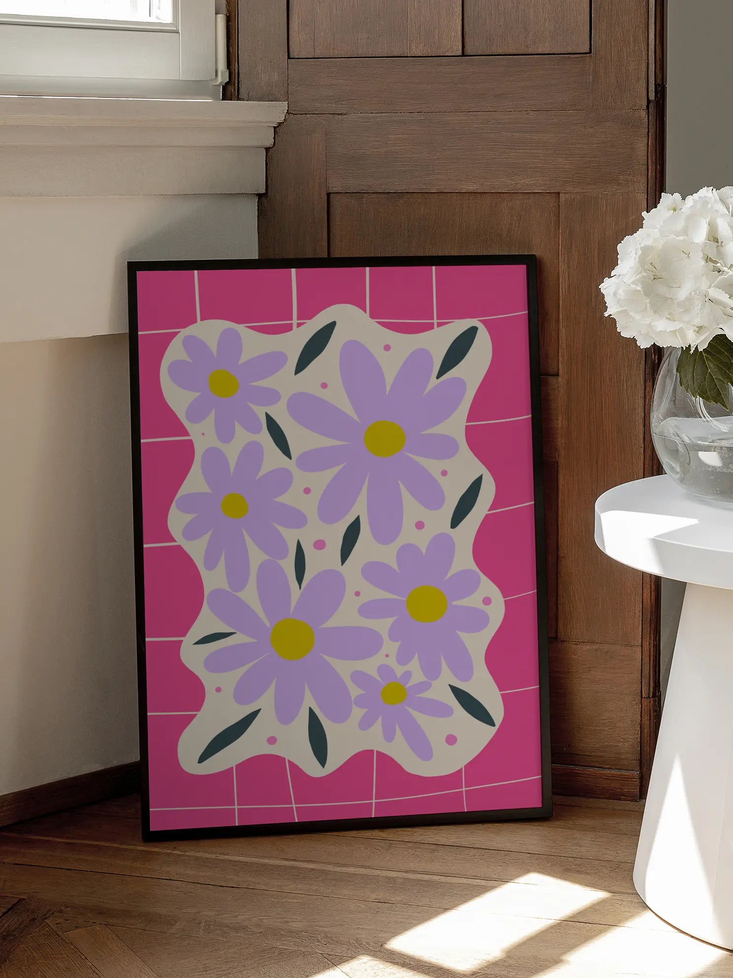 Pink Flower Field Poster