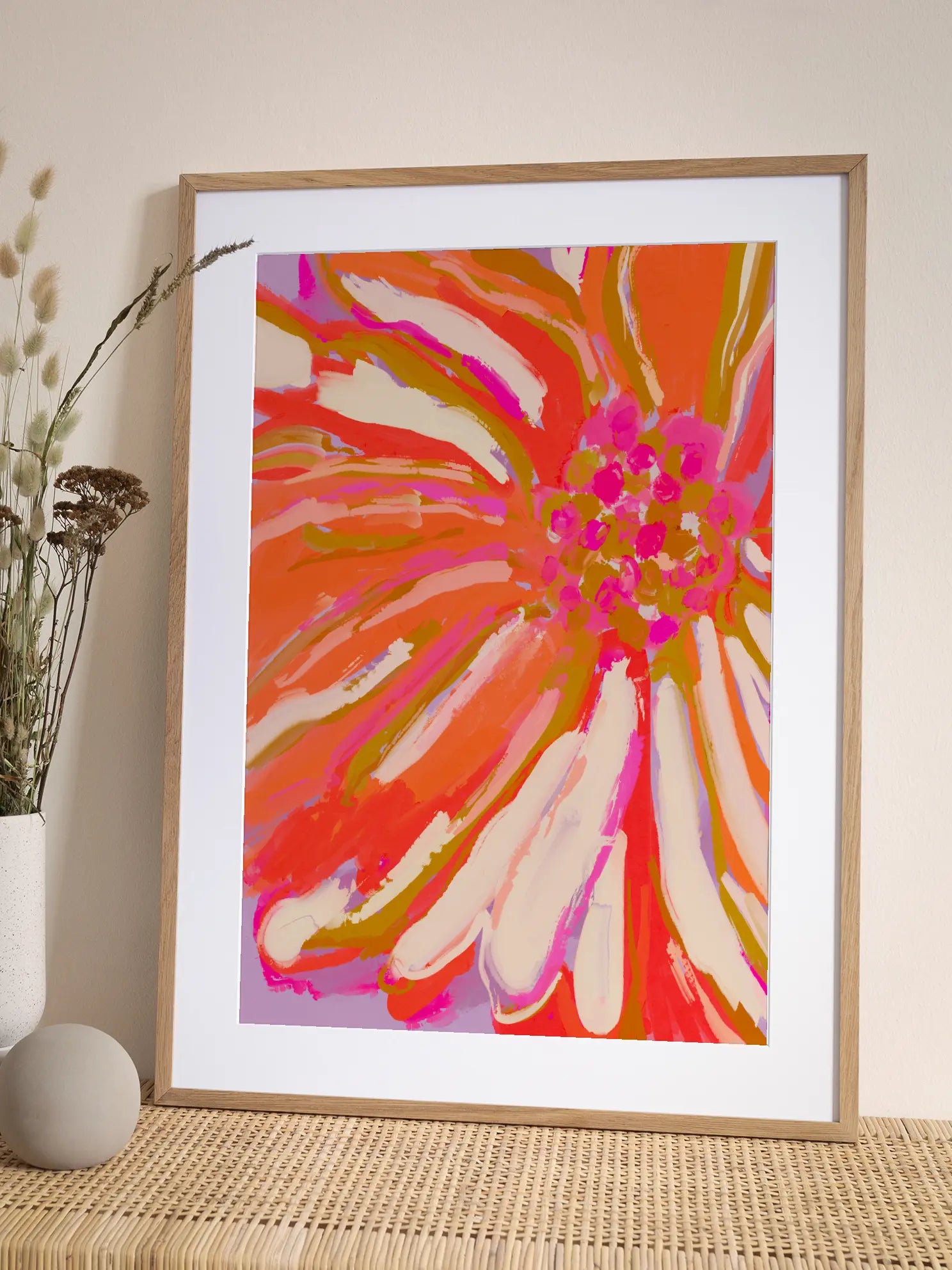 Pink Flower Painting Poster