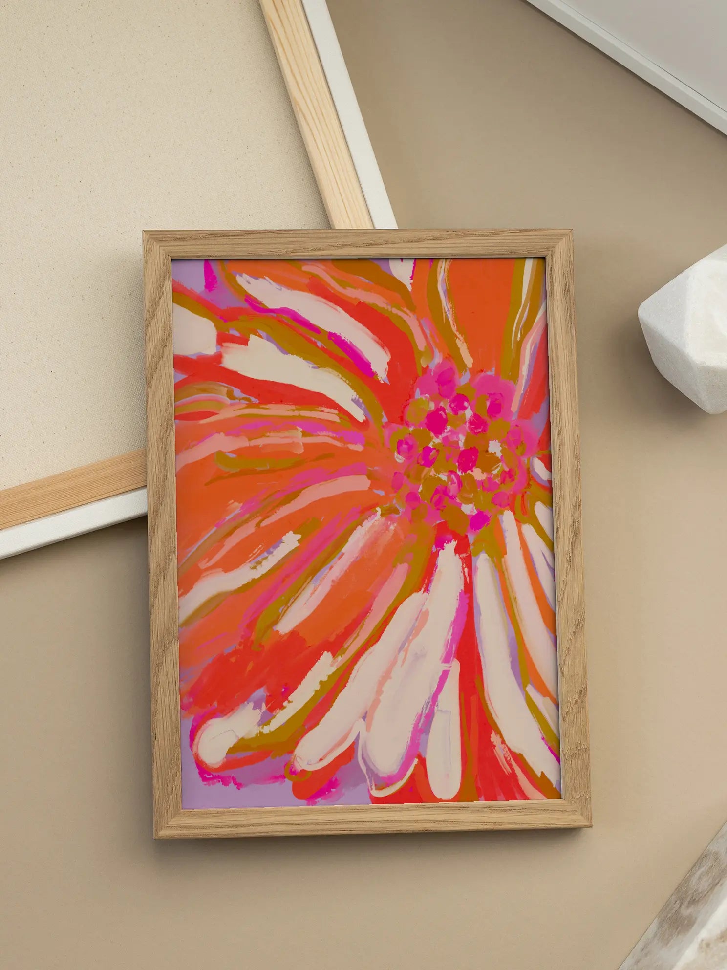 Pink Flower Painting Poster
