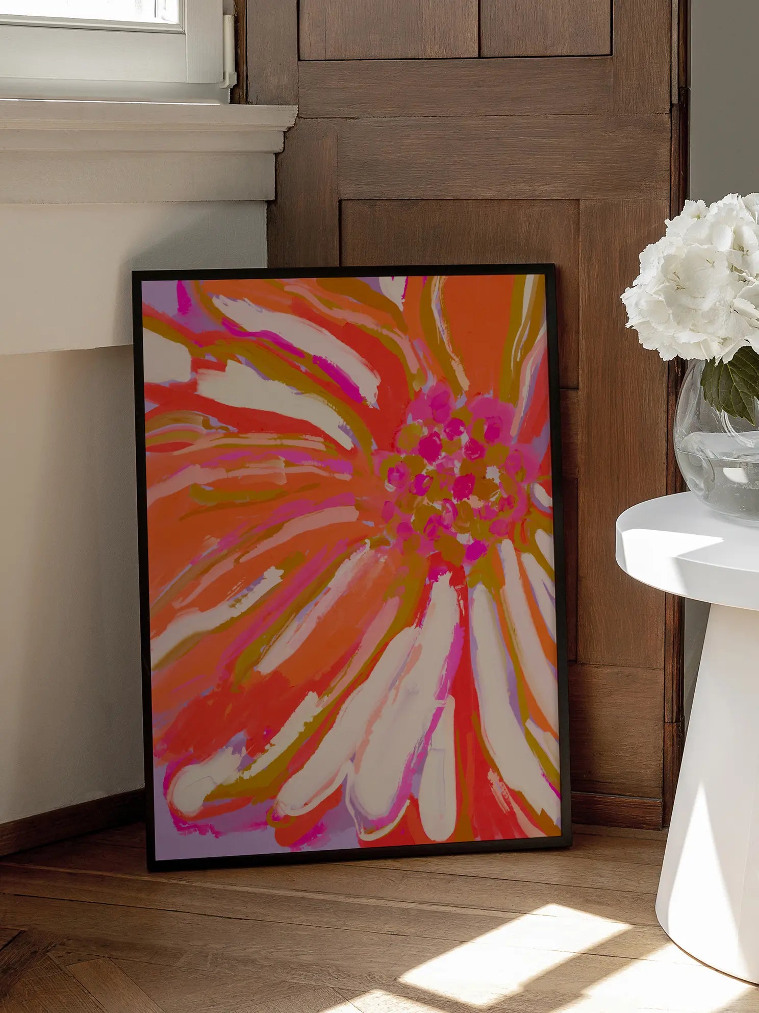 Pink Flower Painting Poster